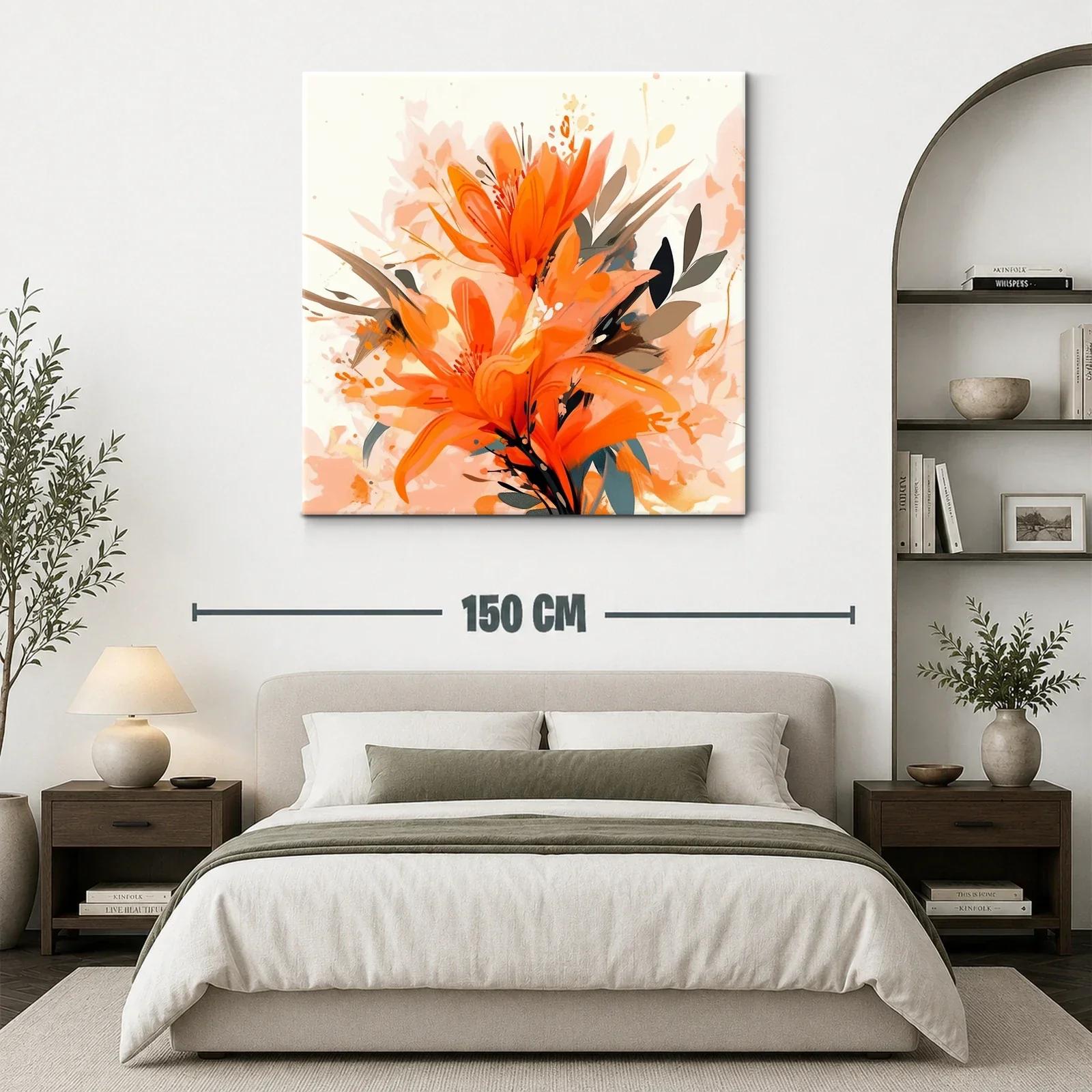 Composición floral vibrante en tonos naranja y tierra — miniatura 3