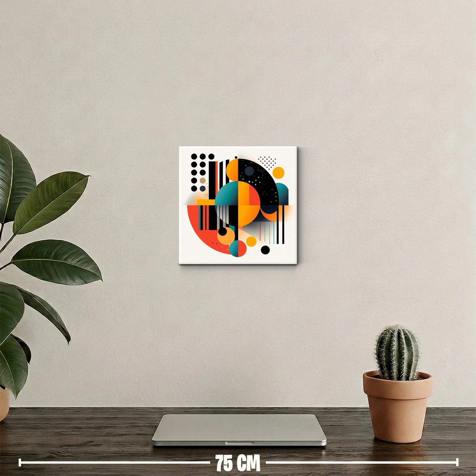 Composición geométrica vibrante en colores cálidos y fríos — miniatura 2