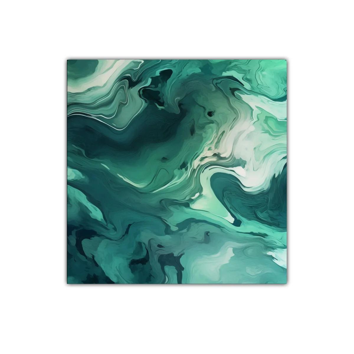 Composición abstracta en tonos verdes y azulados — miniatura 1