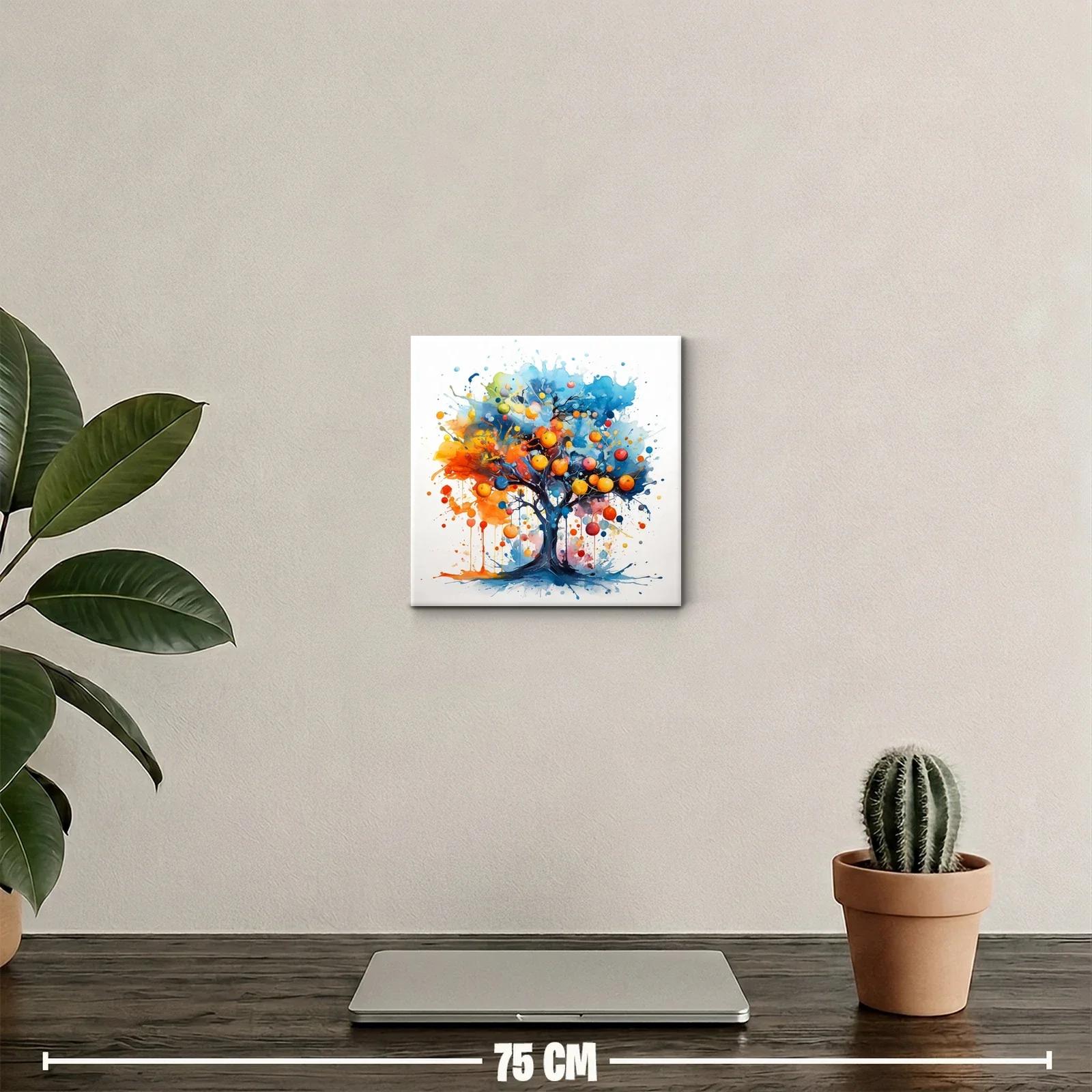 Árbol colorido con esferas vibrantes y explosión de tonos — miniatura 2