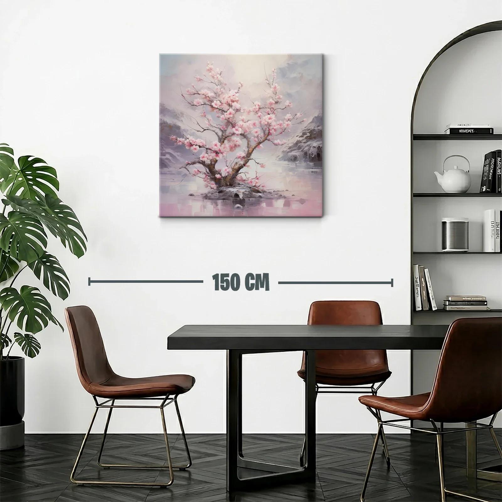 Elegancia y serenidad en flor de cerezo sobre agua tranquila — miniatura 2