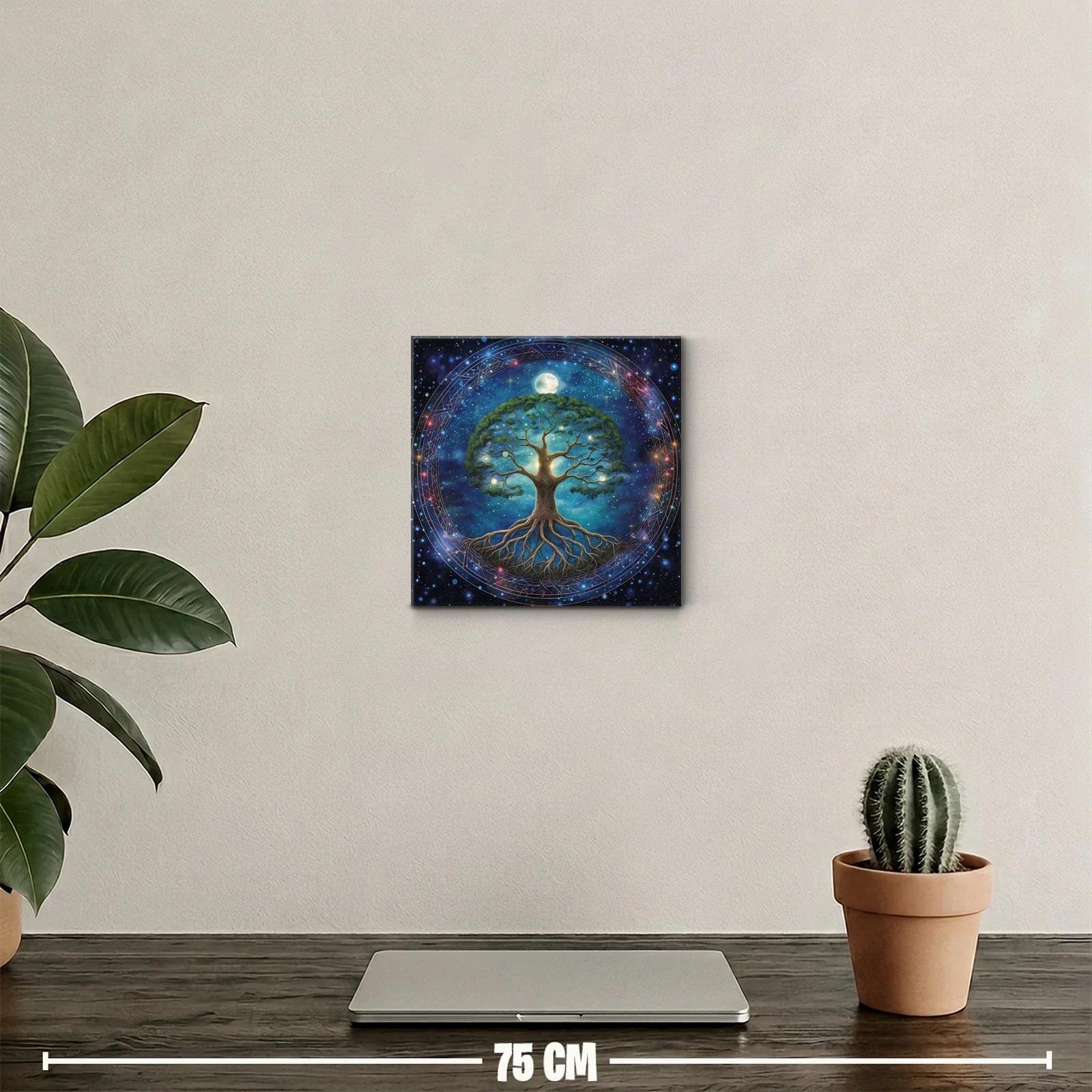 Árbol de la vida iluminado bajo un cielo estrellado — miniatura 2