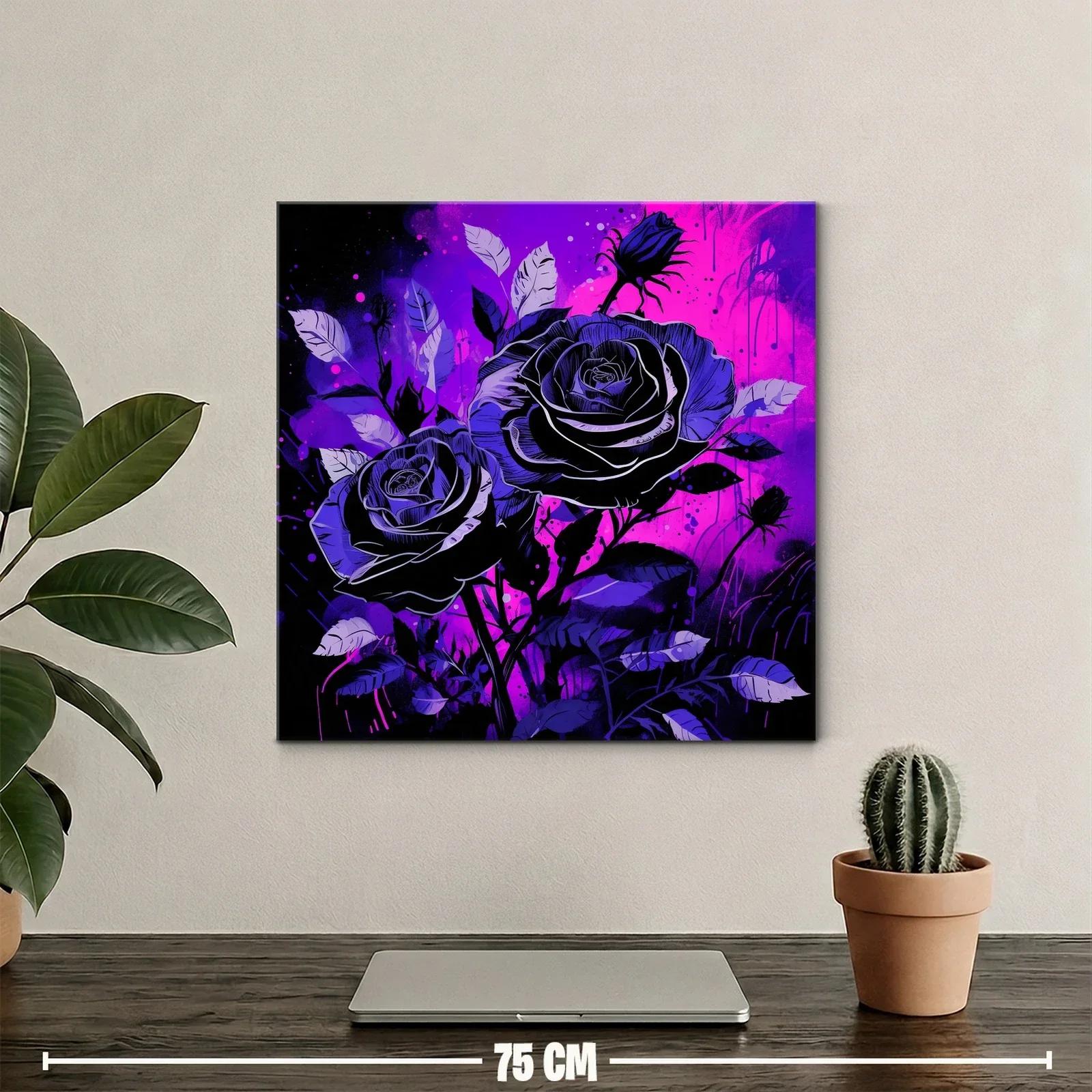 Impactante ramo de rosas en tonos púrpura y negro — miniatura 2