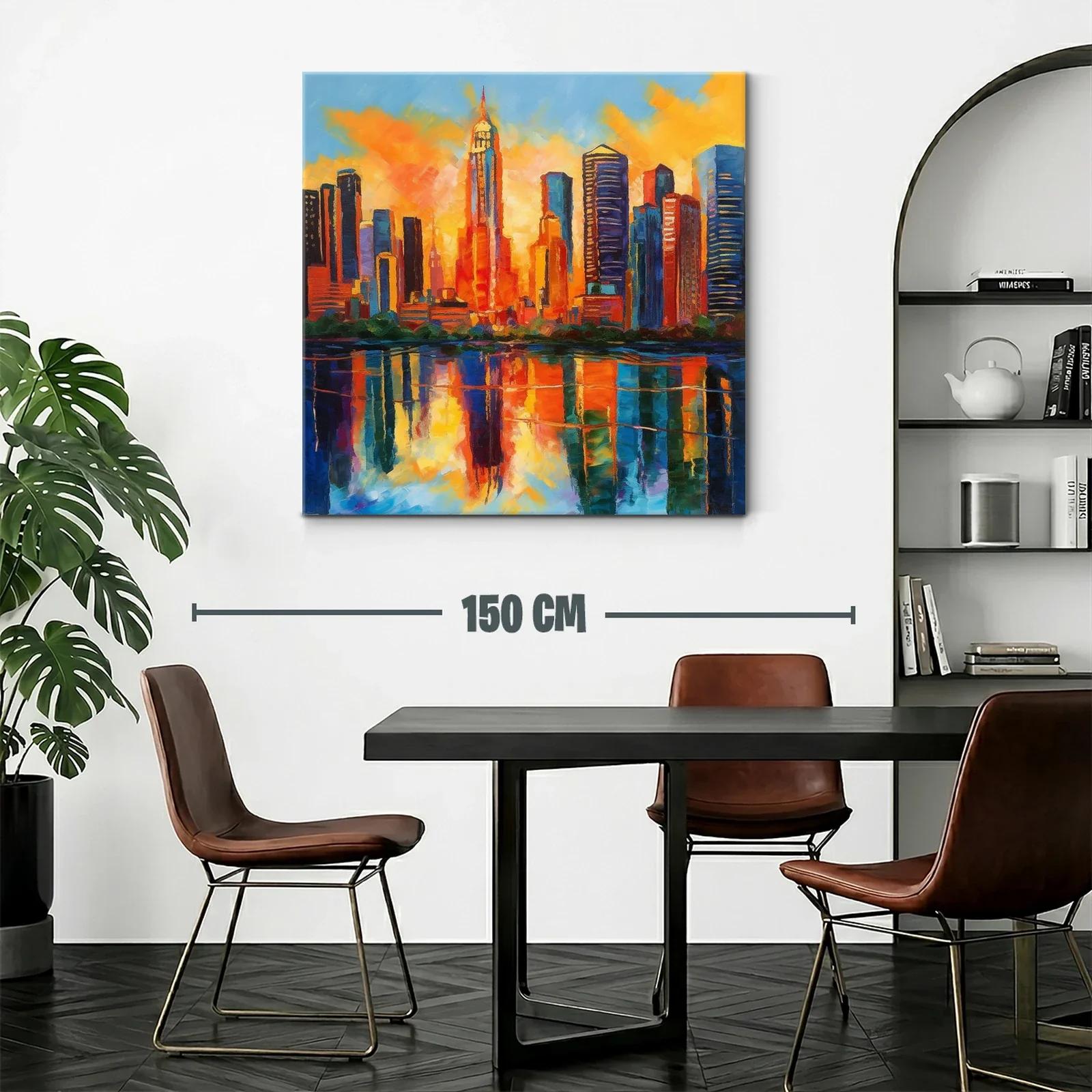 Atardecer vibrante en ciudad con reflejos impresionantes — miniatura 2
