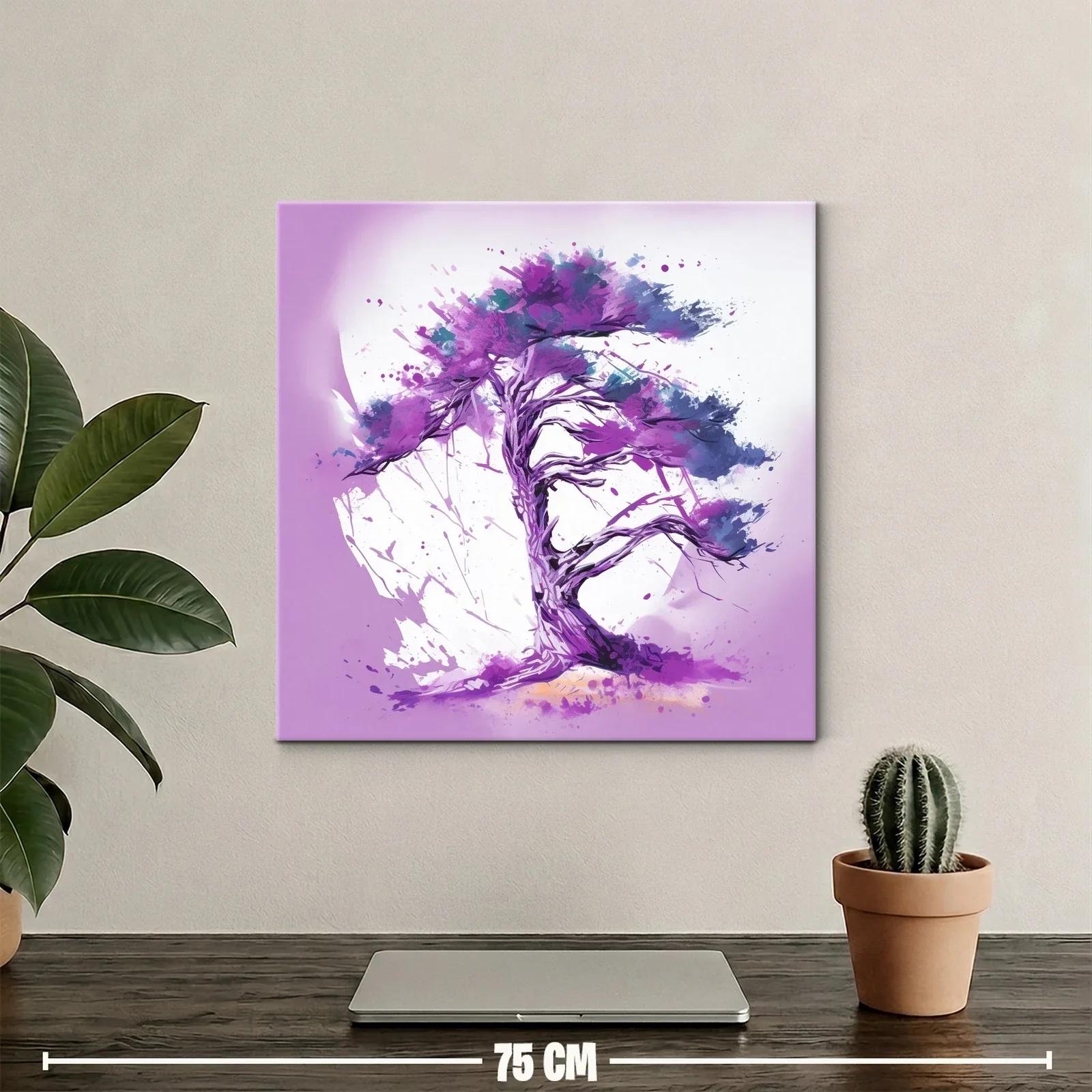 Árbol en tonos púrpura con pinceladas dinámicas — miniatura 2