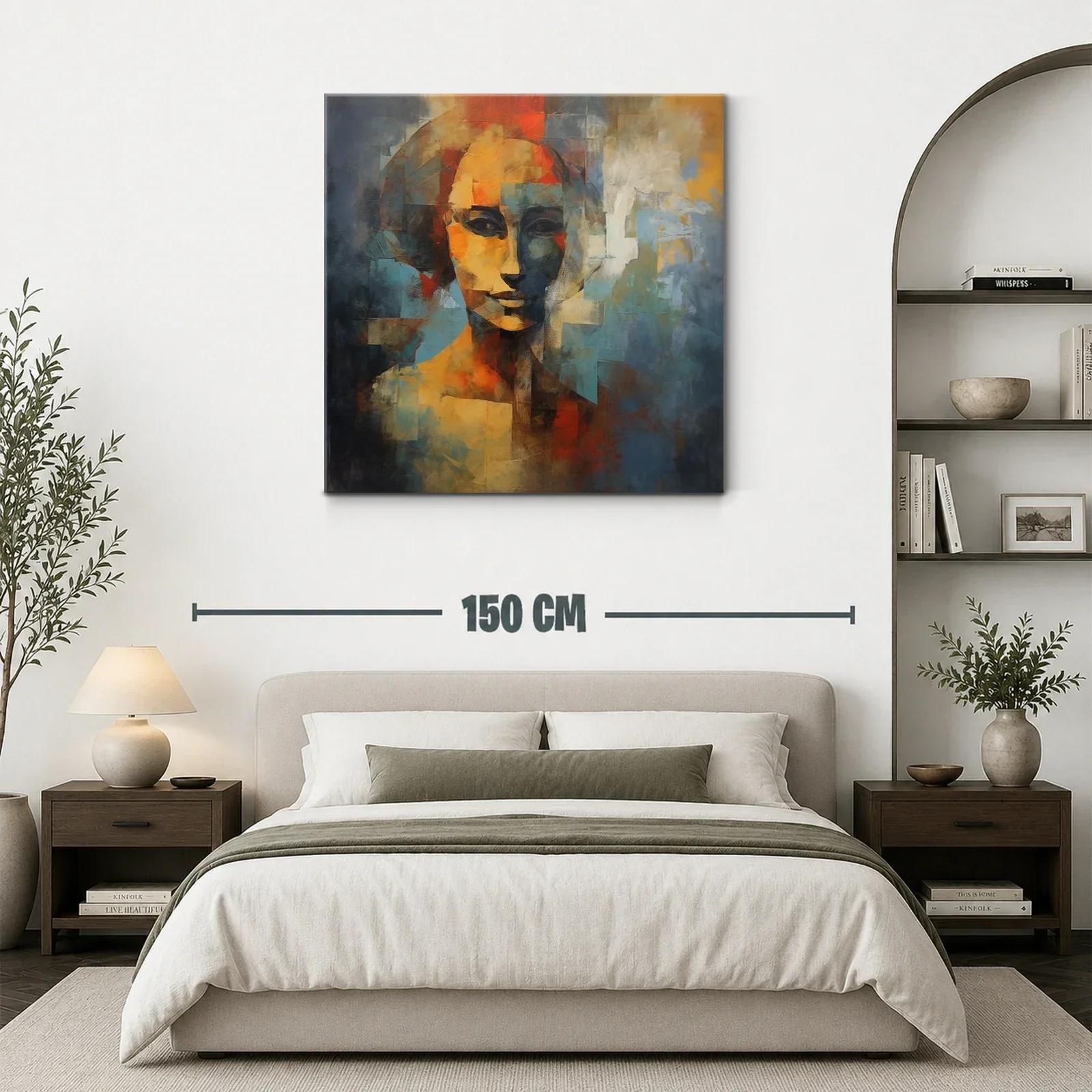 Rostro abstracto en tonos cálidos y fríos — miniatura 3