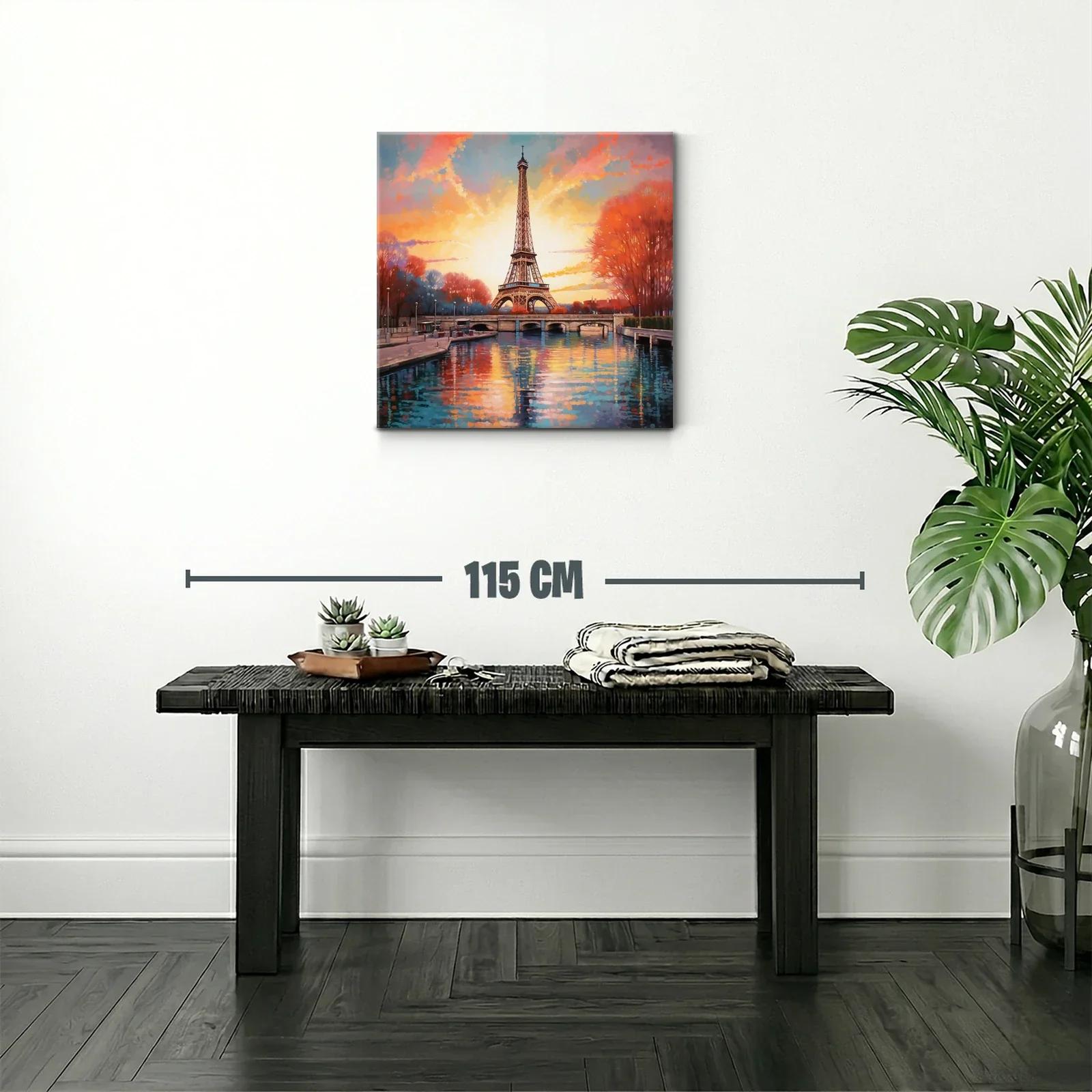 Atardecer mágico con torre emblemática y reflejos en agua — miniatura 2