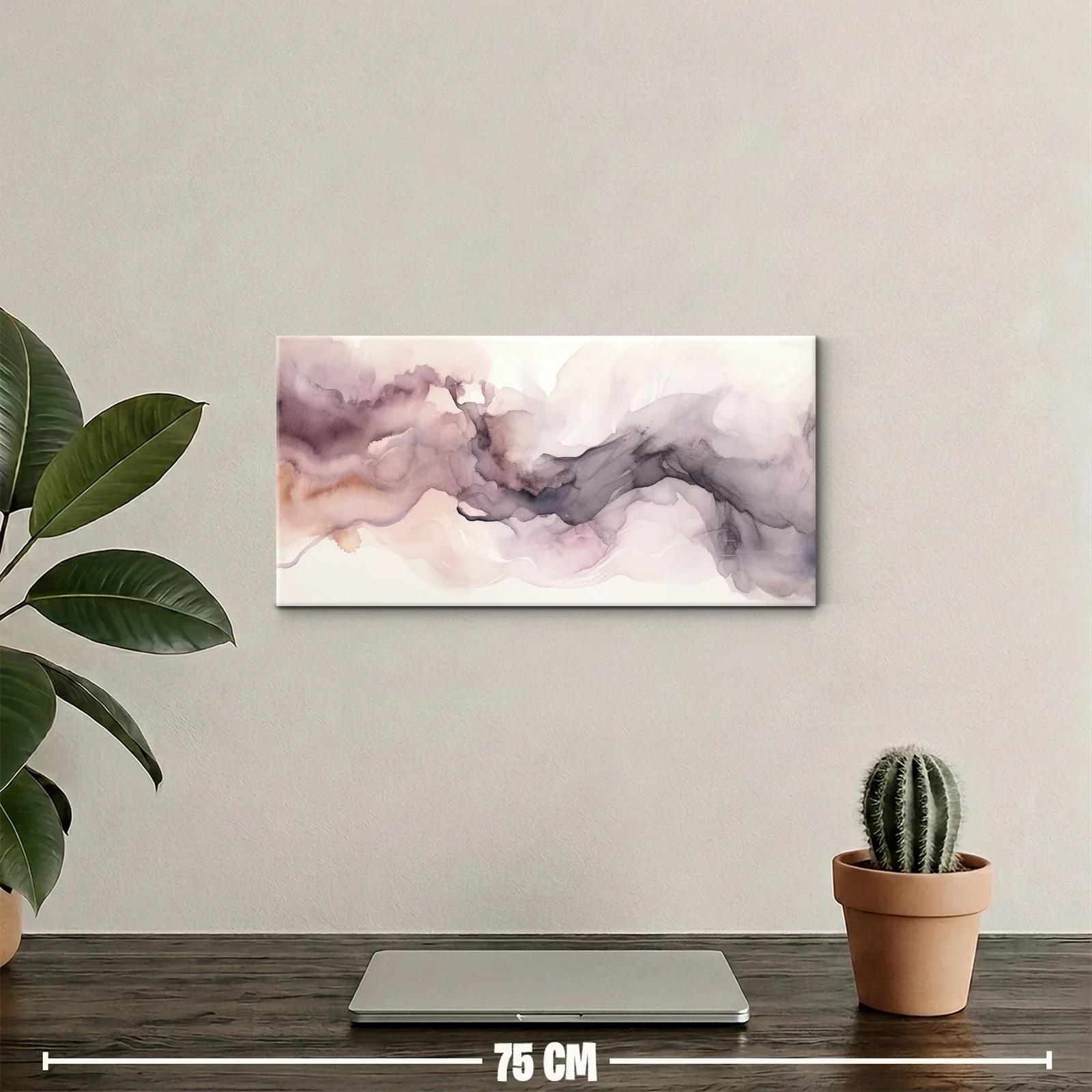 Cuadro nube de tinta con veladuras malva — miniatura 2
