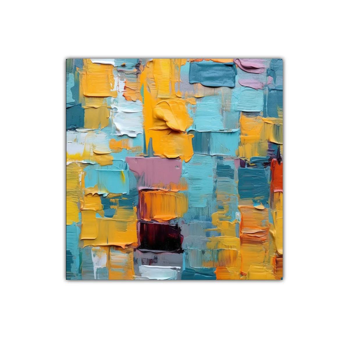 Cuadro abstracto con vibrantes bloques de color y textura — imagen principal