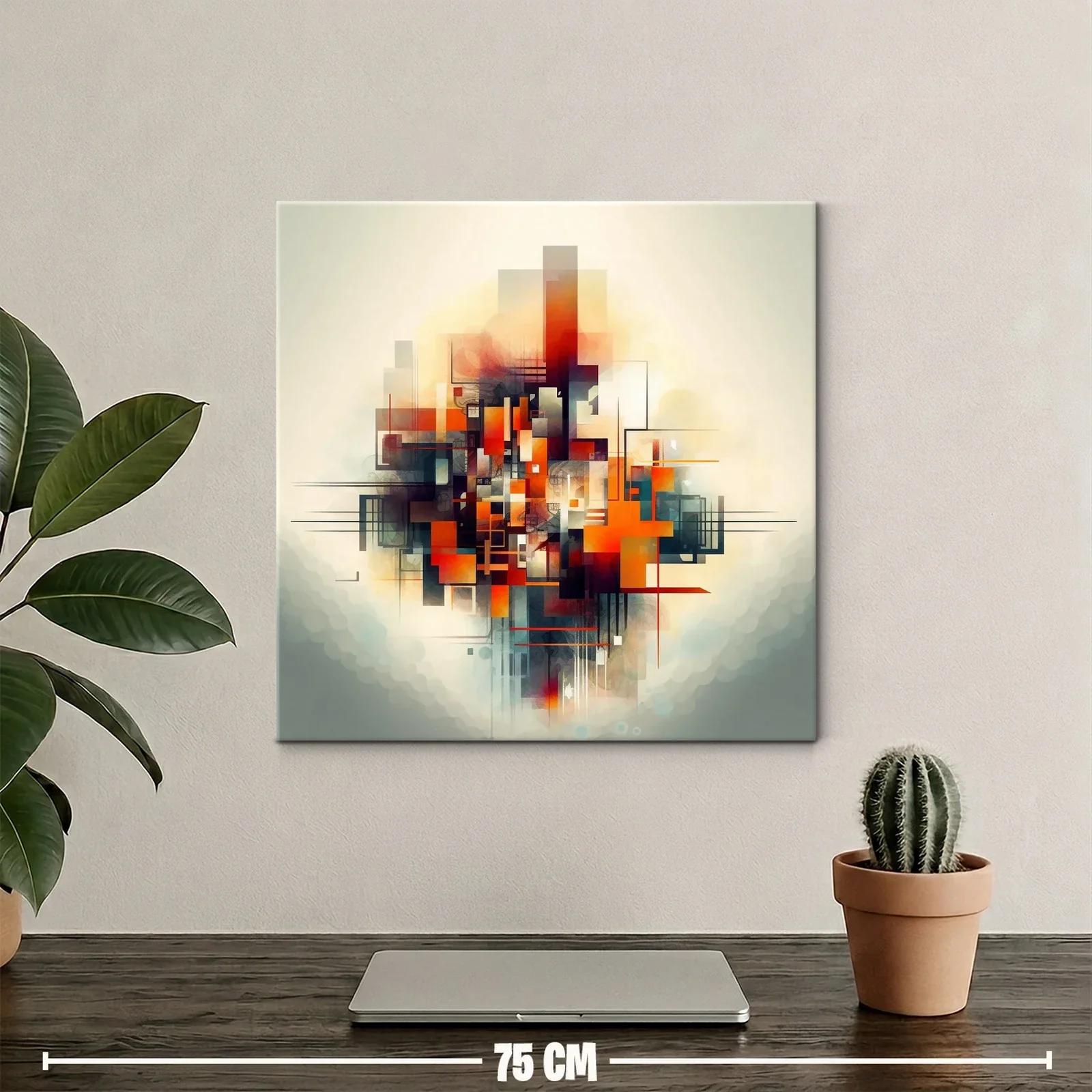 Composición Abstracta en Tonos Cálidos y Fríos — miniatura 2