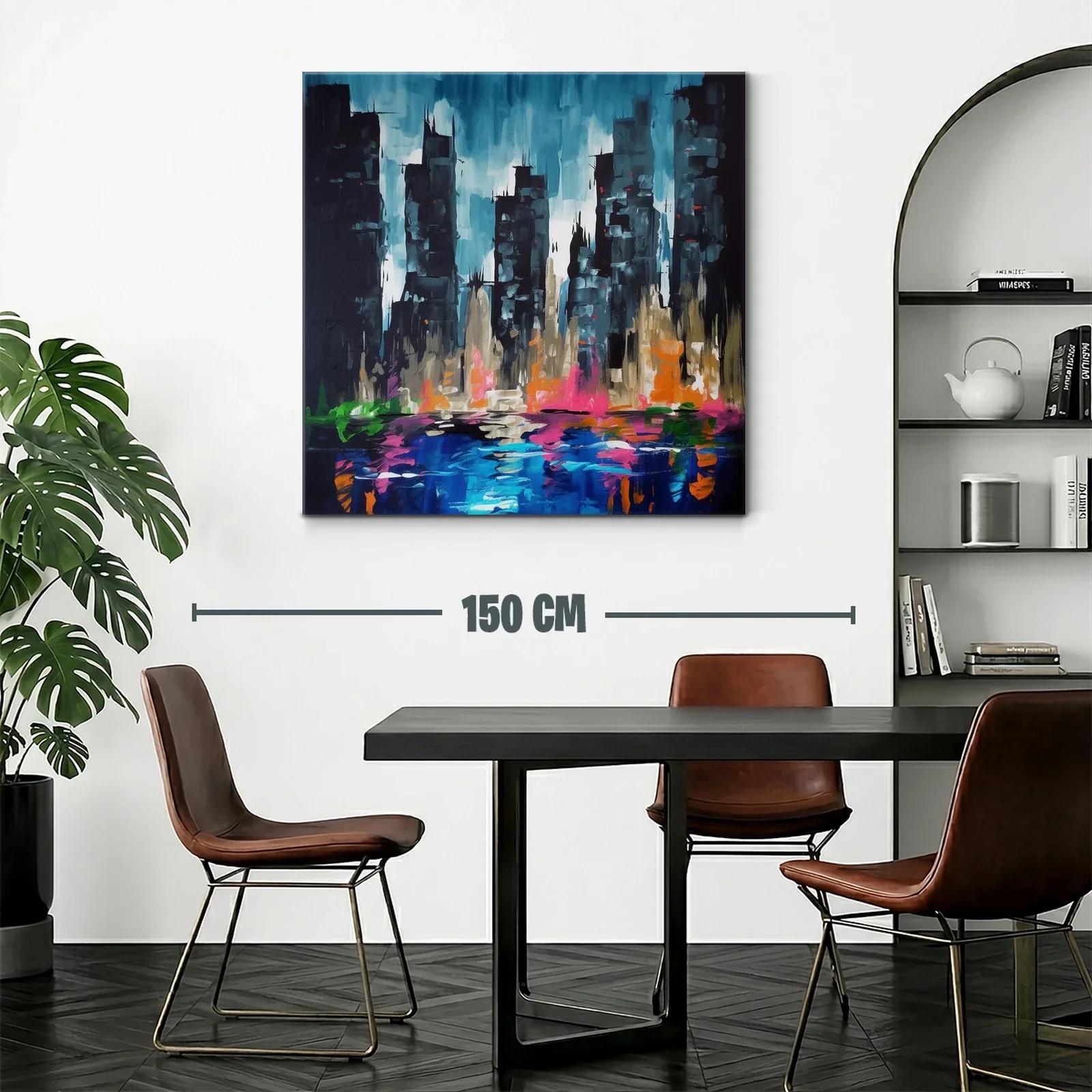 Ciudad nocturna con reflejos vibrantes y luz dinámica — miniatura 2