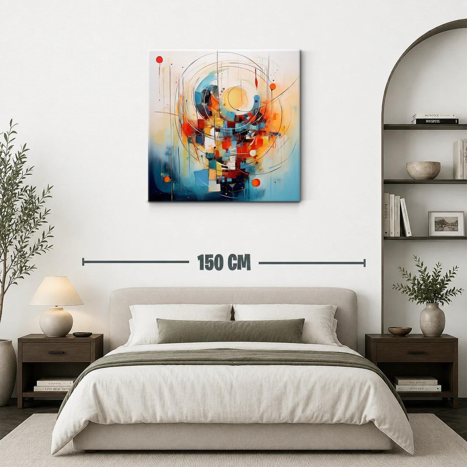 Composición abstracta con círculos y formas cuadradas vibrantes — miniatura 3