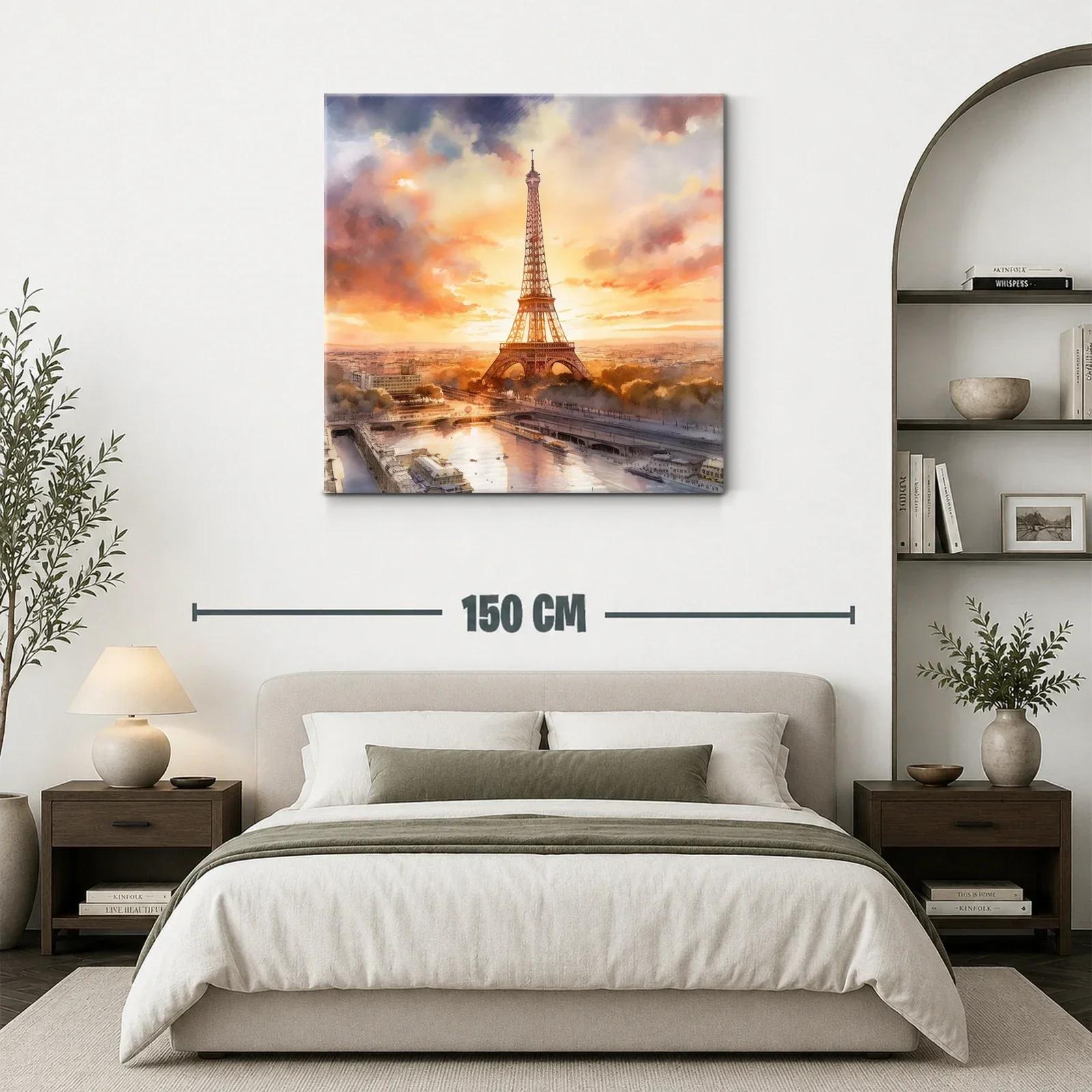 Atardecer romántico con la Torre Eiffel en París — miniatura 3