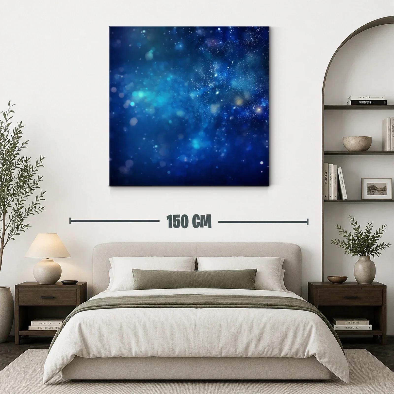 Cuadro abstracto con destellos azules y luces difusas — miniatura 3