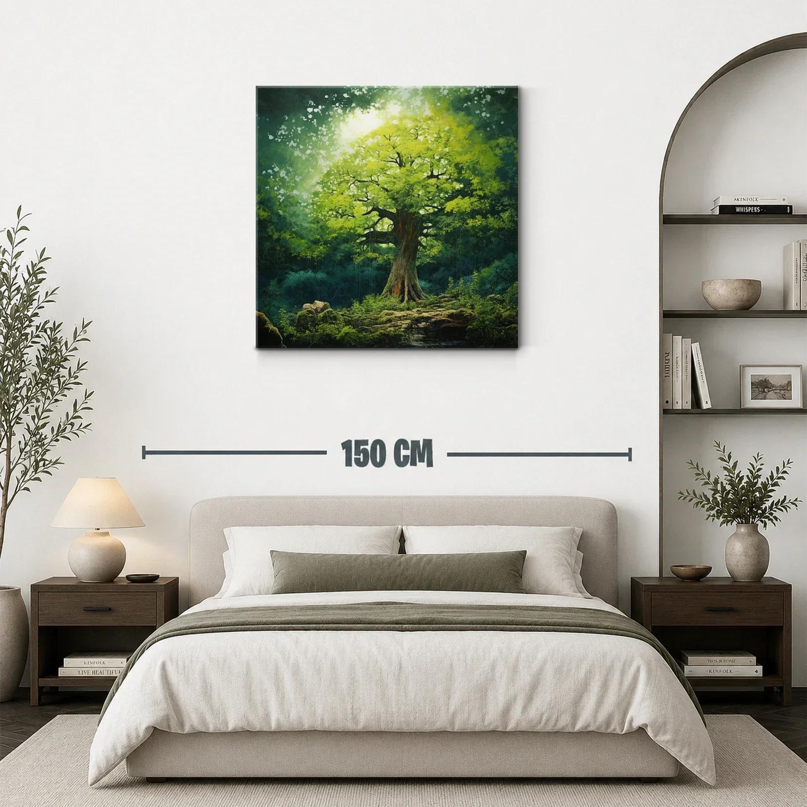 Árbol iluminado en un bosque tranquilo y encantador — miniatura 3