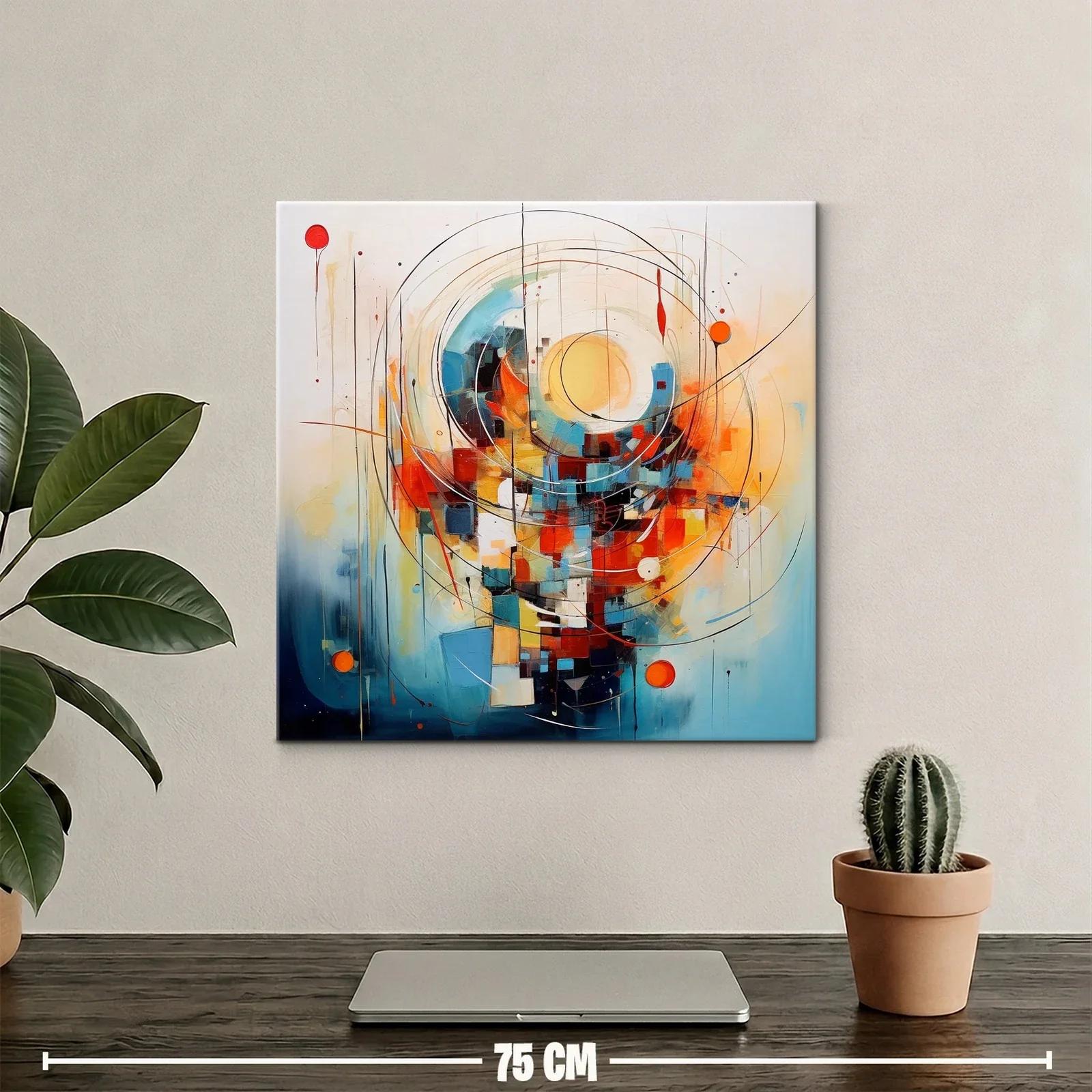 Composición abstracta con círculos y formas cuadradas vibrantes — miniatura 2