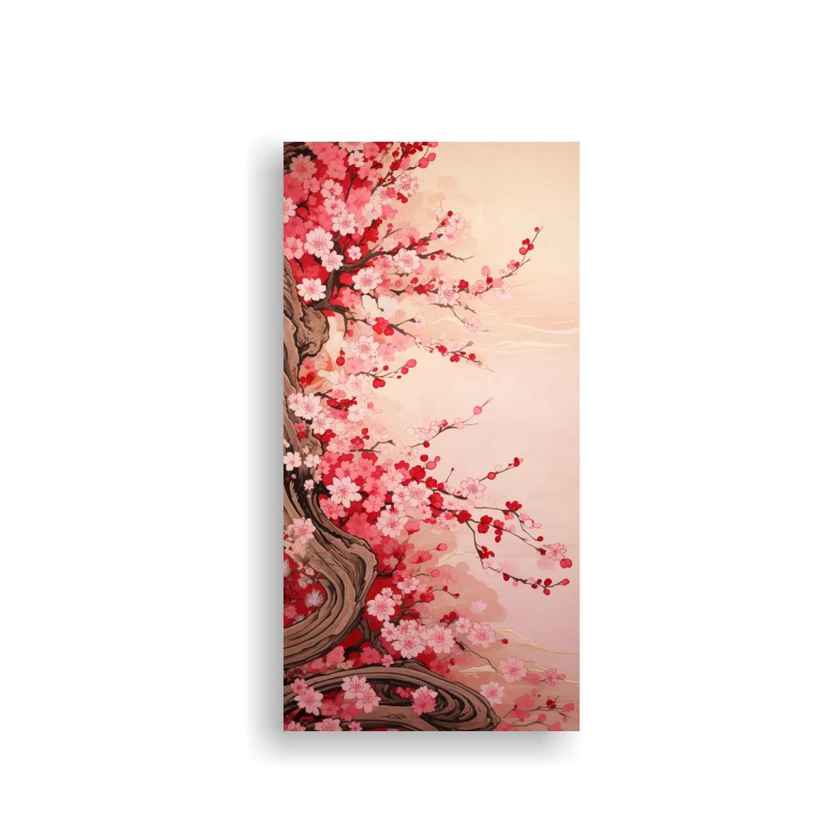 Cuadro flor de cerezo con tronco retorcido