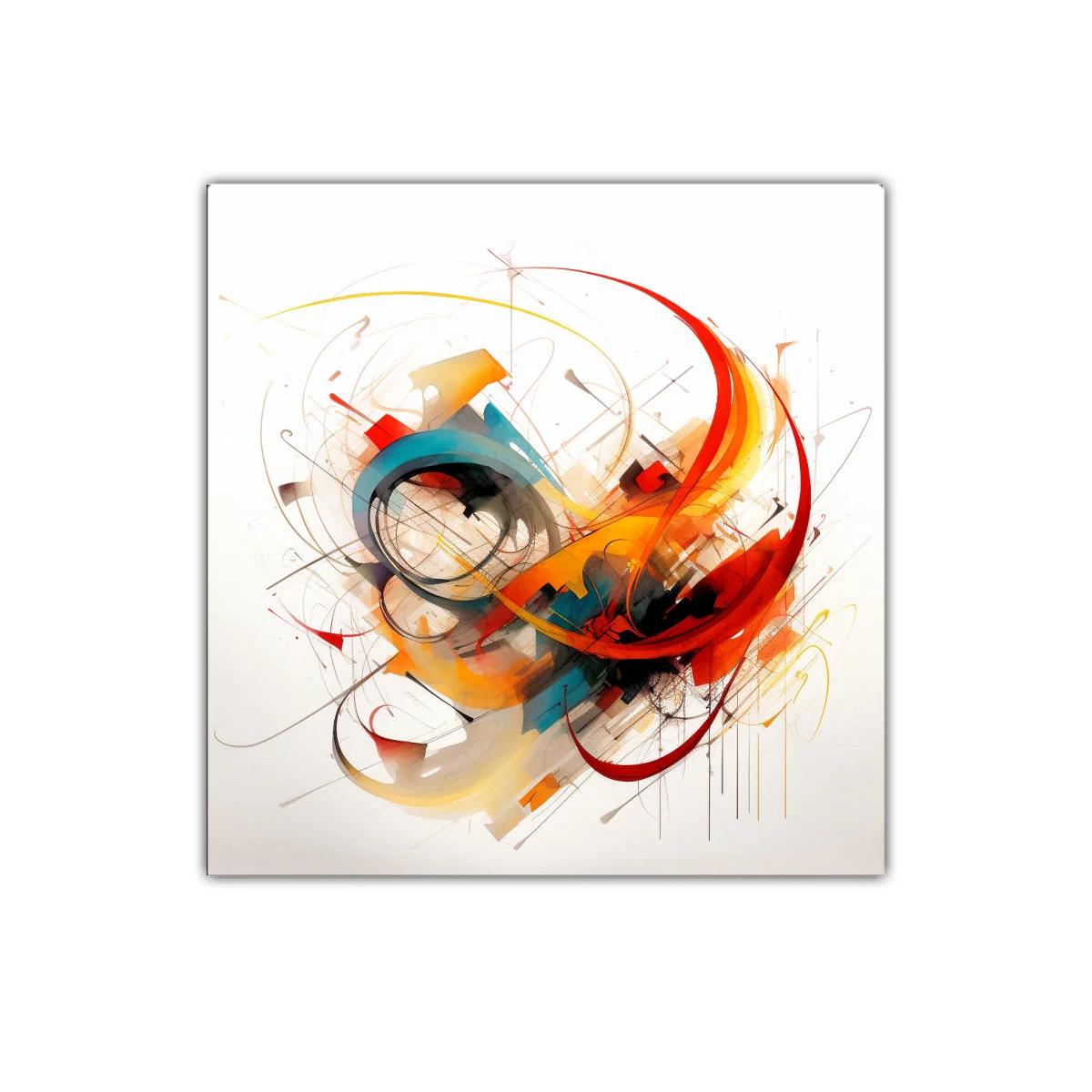 Composición abstracta con formas dinámicas y vibrantes colores