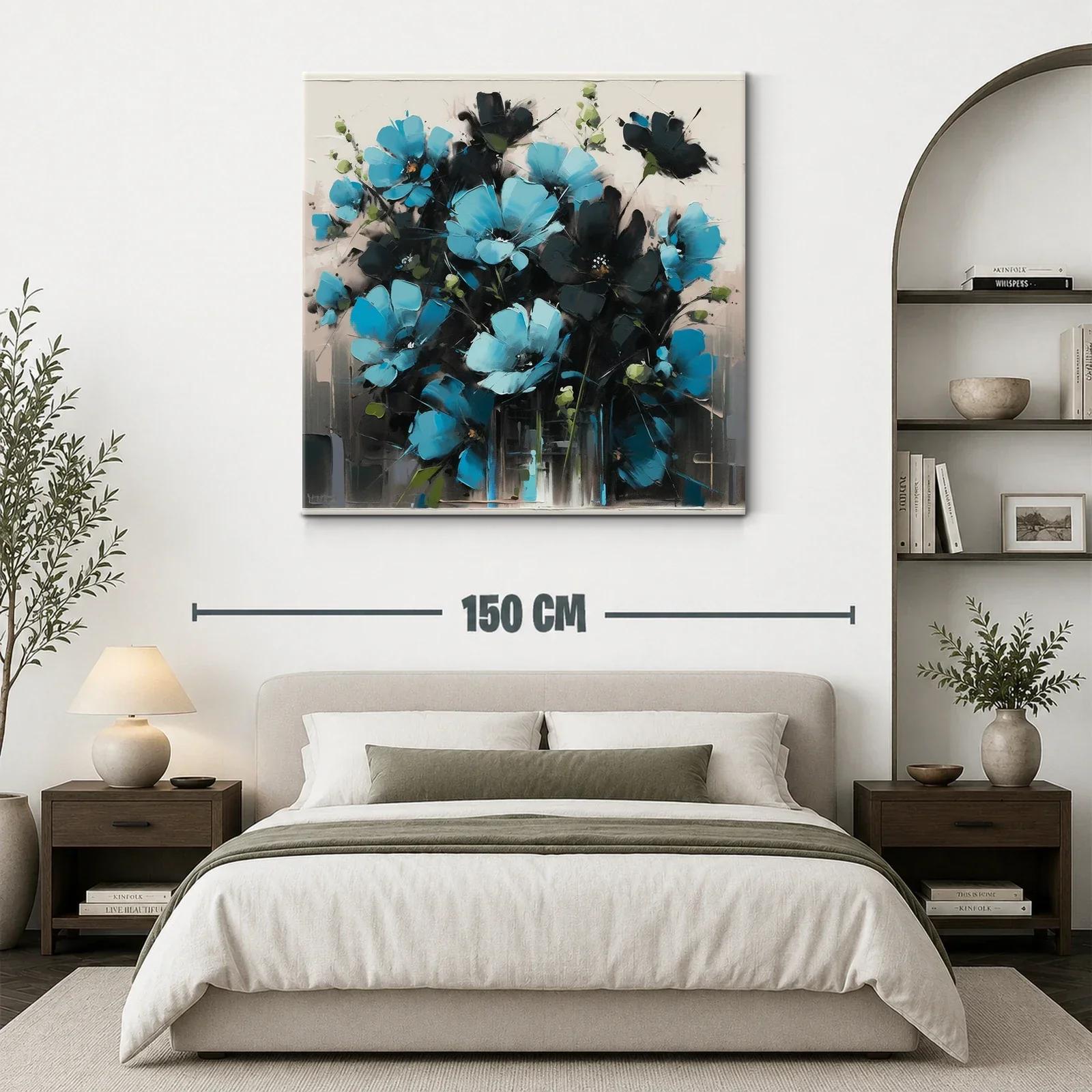Ramo vibrante de flores azules con contrastes oscuros — miniatura 3