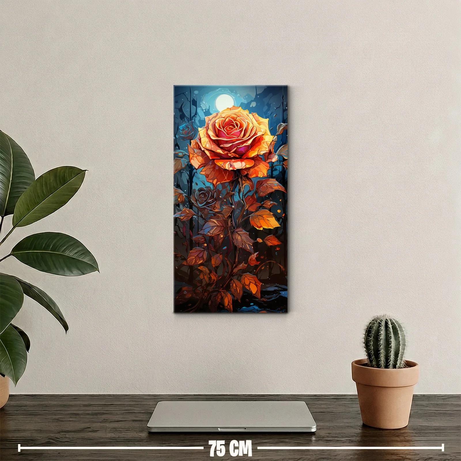 Cuadro rosa naranja con disco luminoso de fondo — miniatura 2
