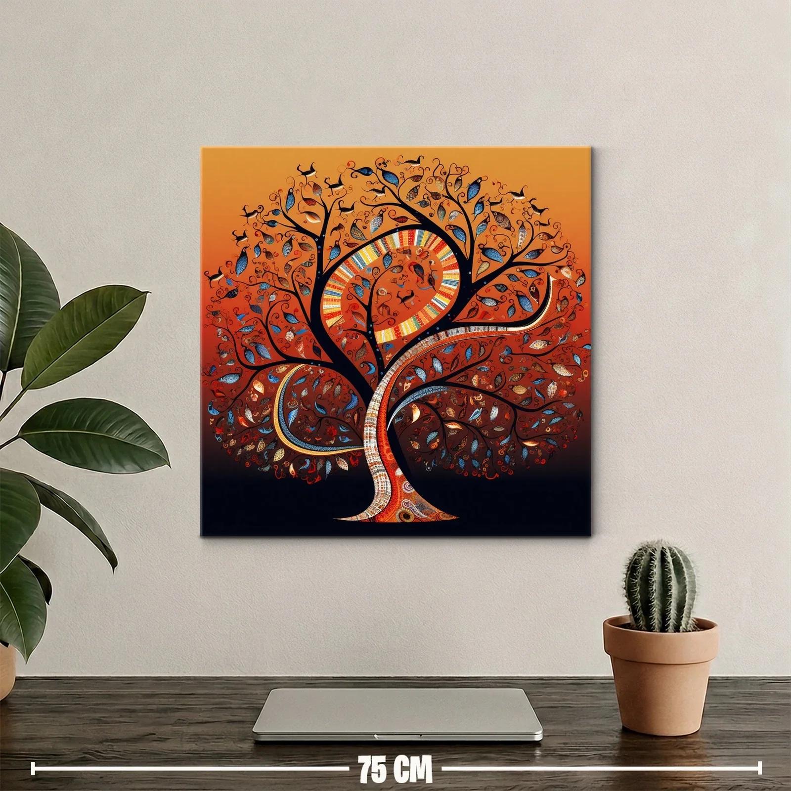 Árbol vibrante con detalles en tonos cálidos y fríos — miniatura 2