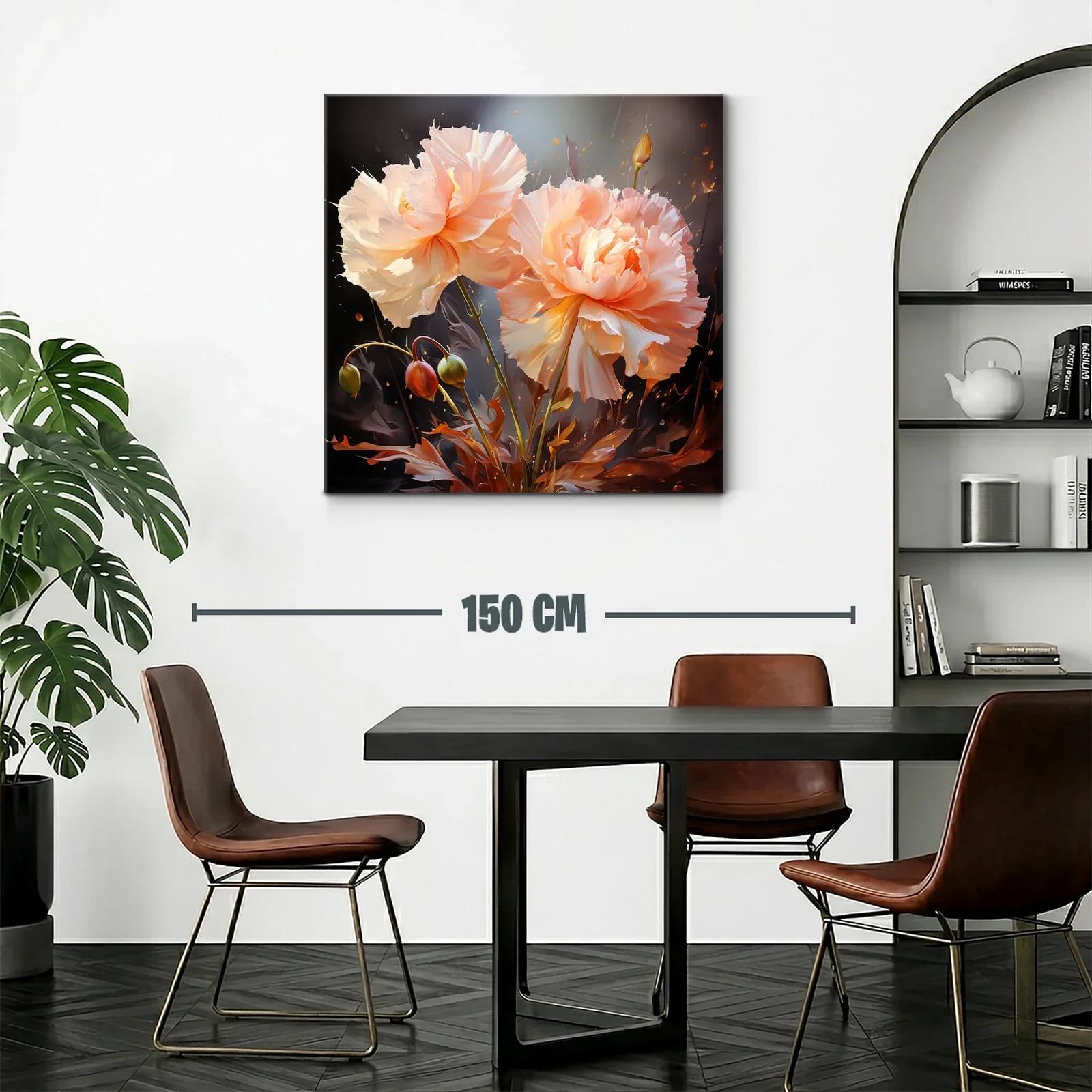 Cuadro floral con peonías delicadas y tonos cálidos — miniatura 2