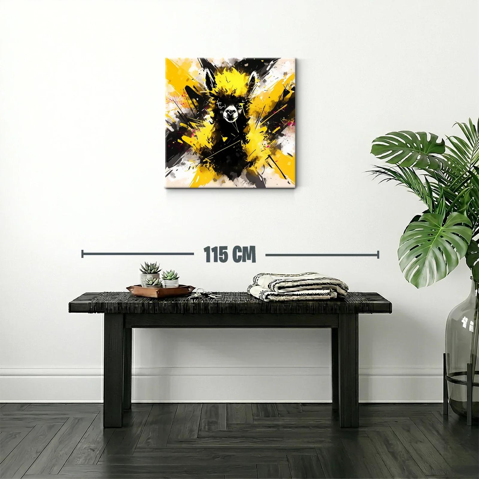 Llama Vibrante con Explosión de Amarillo y Negro — miniatura 2