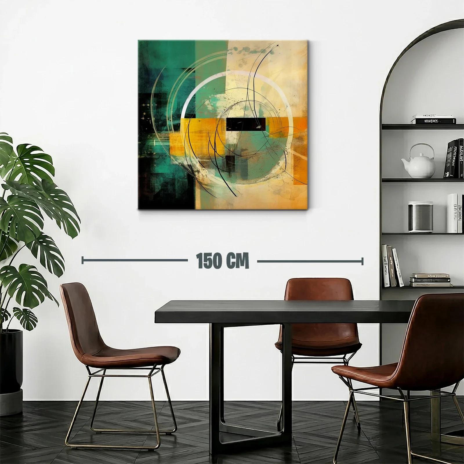 Composición abstracta con círculos y trazos dinámicos — miniatura 2