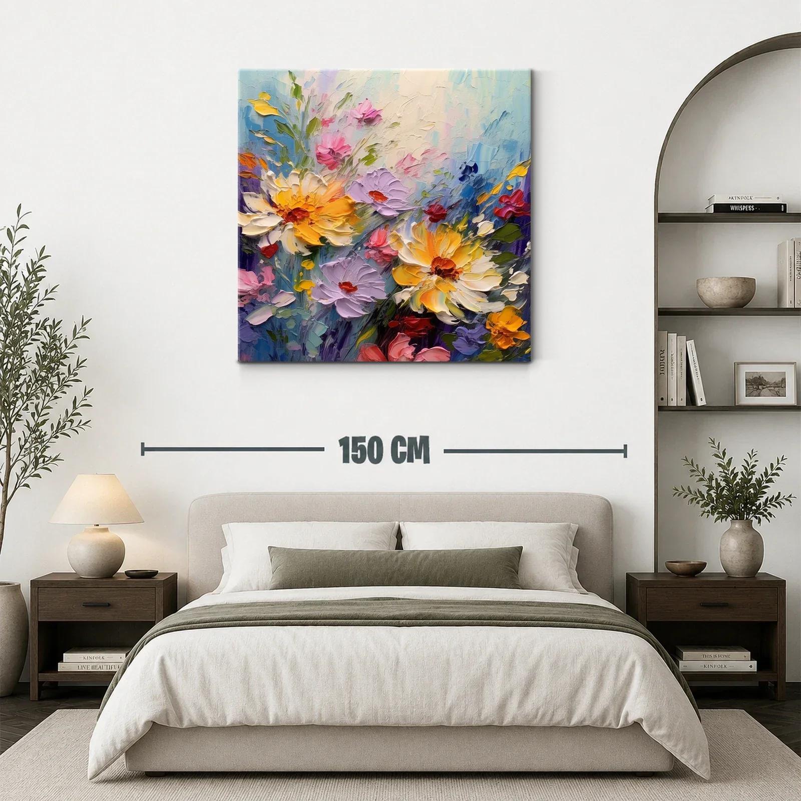 Cuadro con vibrante ramo de flores en tonos alegres — miniatura 3