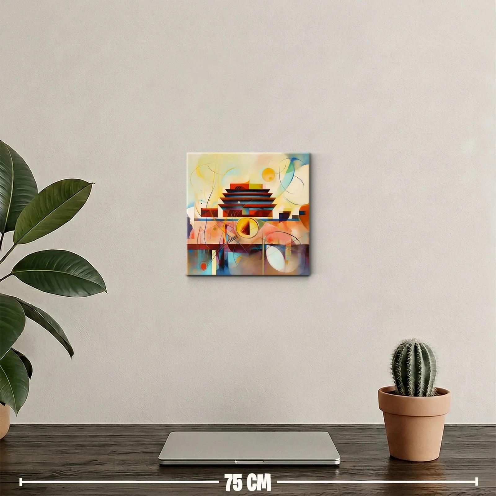 Composición abstracta con formas geométricas y colores cálidos — miniatura 2