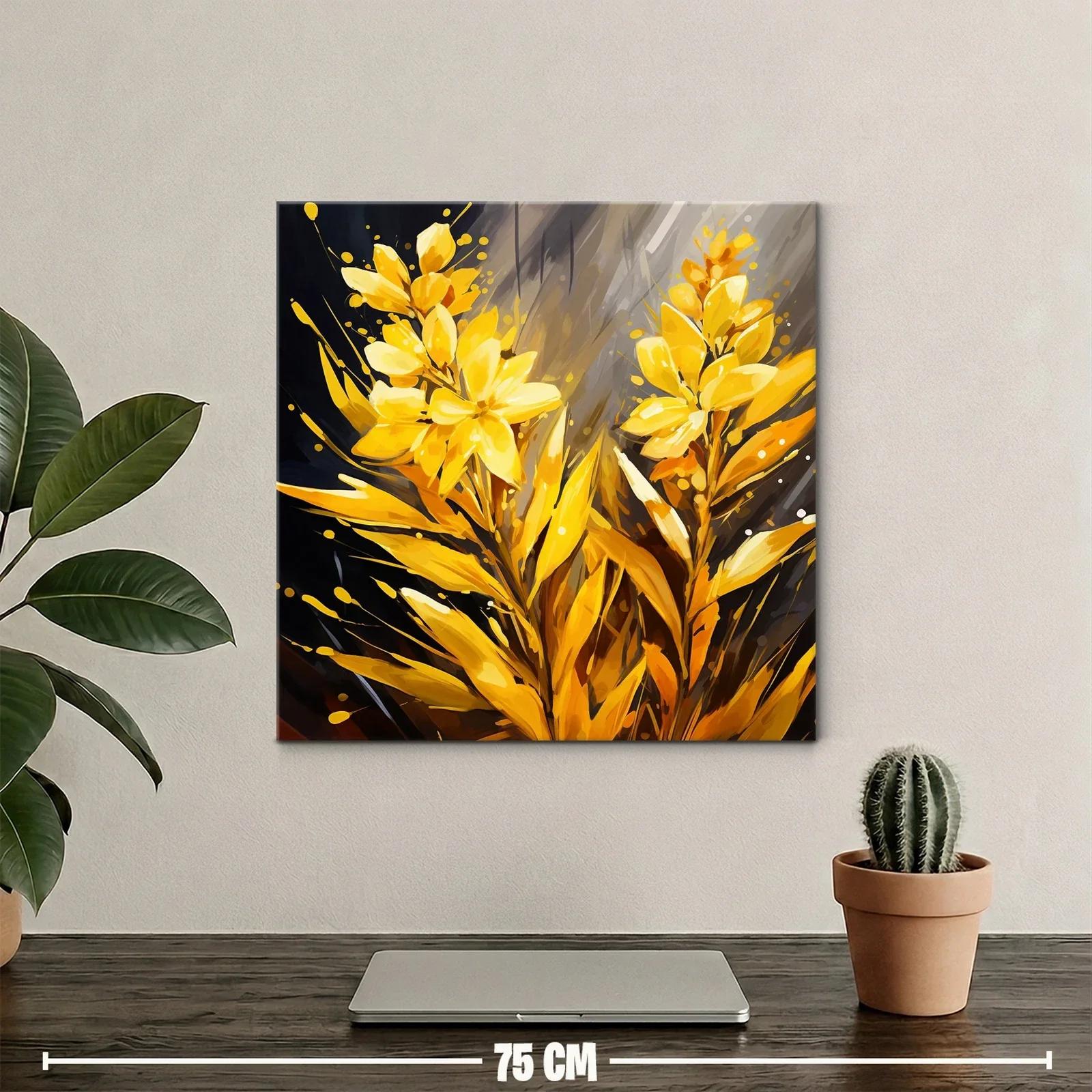 Brillante Cuadro Floral en Tono Amarillo Luminoso — miniatura 2