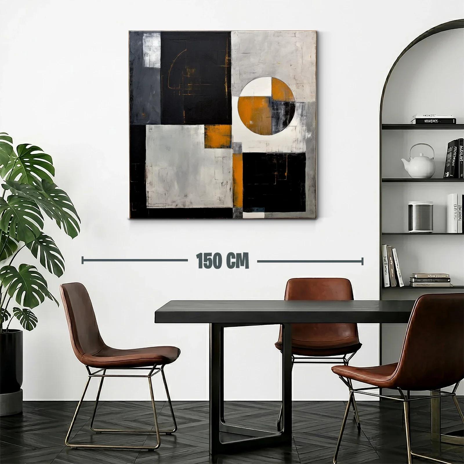 Composición geométrica con tonos negros y ocre — miniatura 2