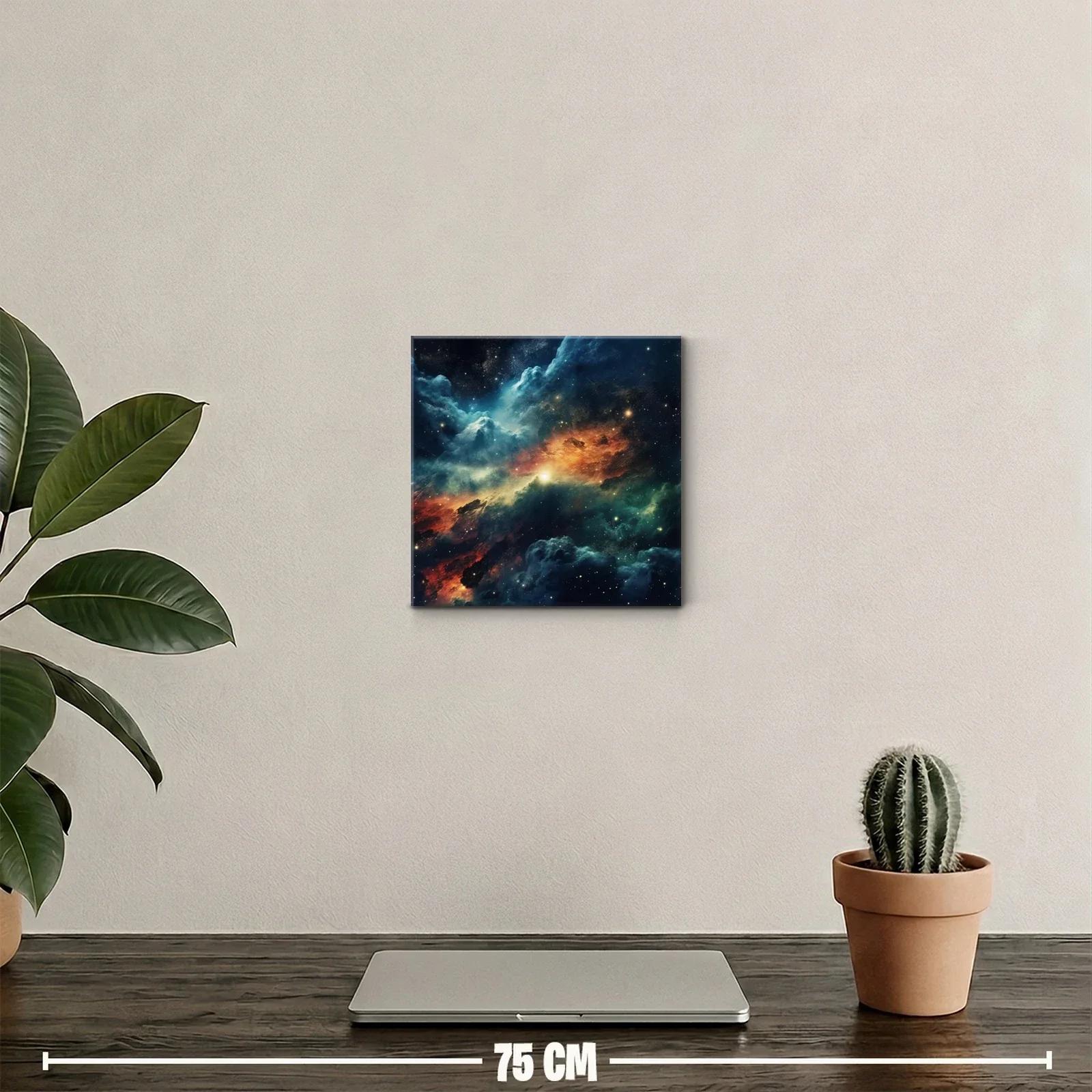 Nebulosa Cósmica en Tonos Profundos y Vibrantes — miniatura 2