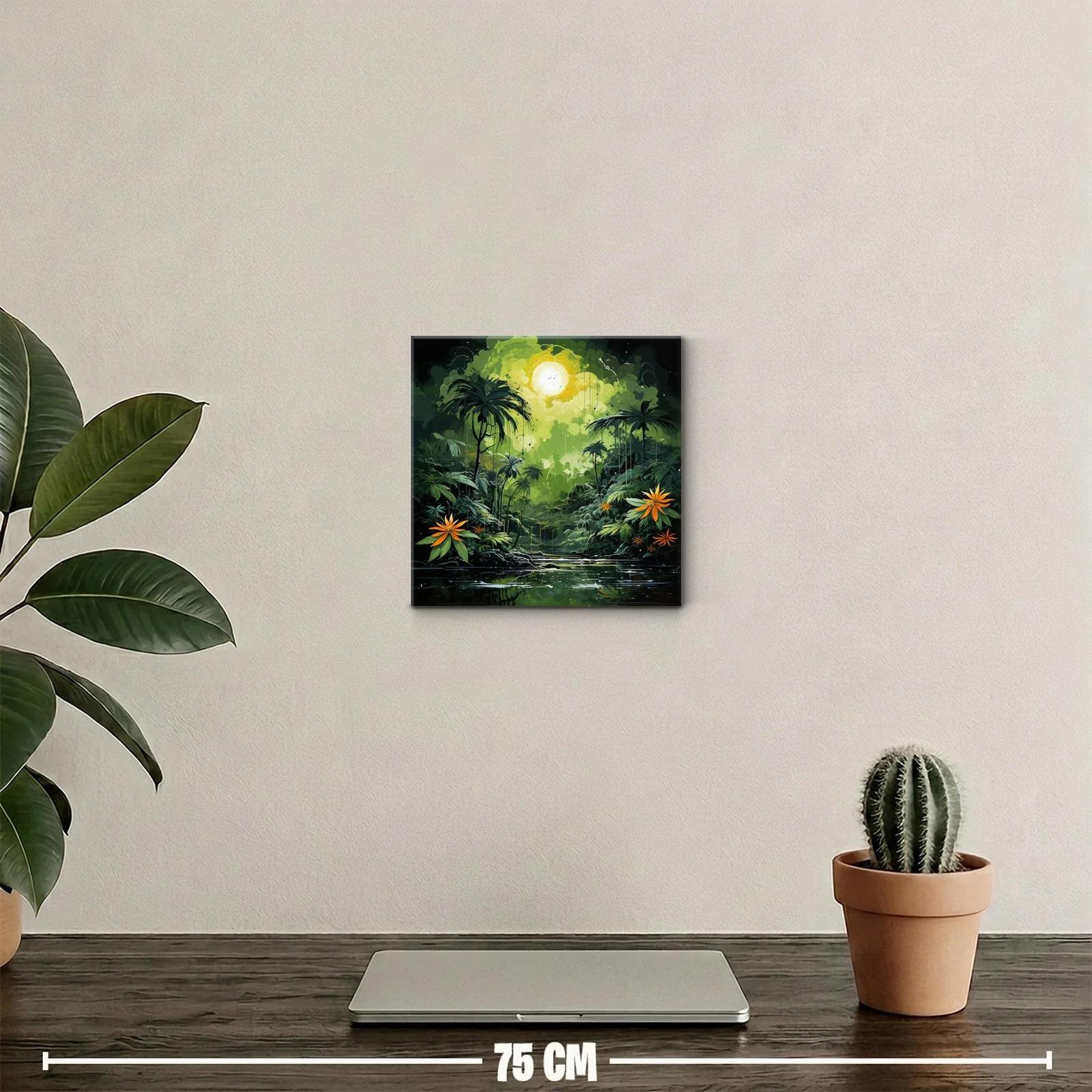 Paisaje selvático con vibrantes flores naranjas y luz intensa — miniatura 2