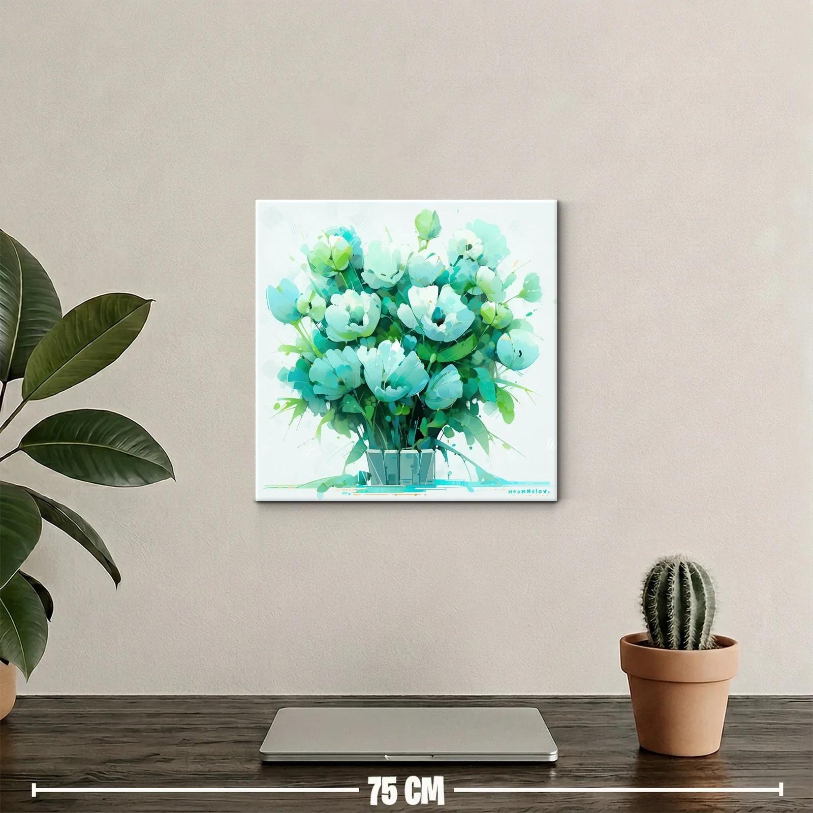 Bouquet fresco en tonos verde agua y azul suave — miniatura 2
