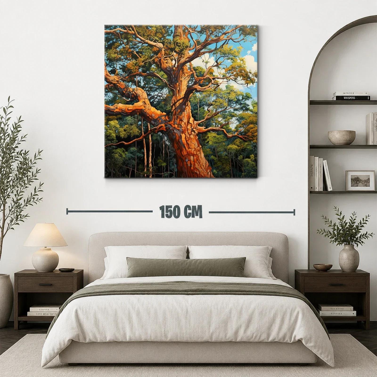 Árbol robusto bajo luz dorada entre copas verdes — miniatura 3