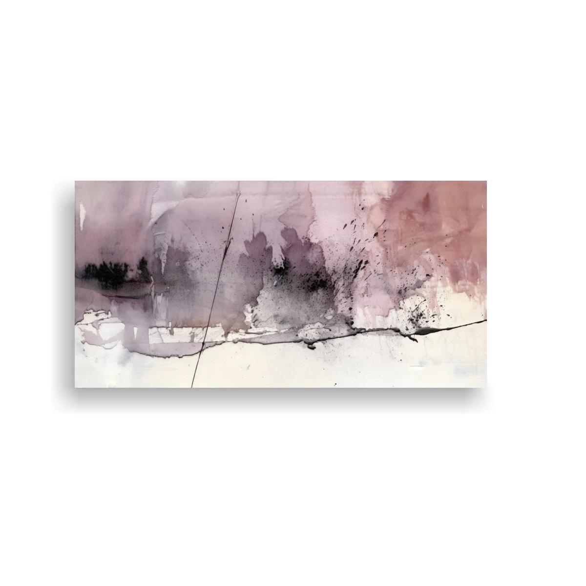 Cuadro paisaje abstracto en acuarela con línea de horizonte — imagen principal