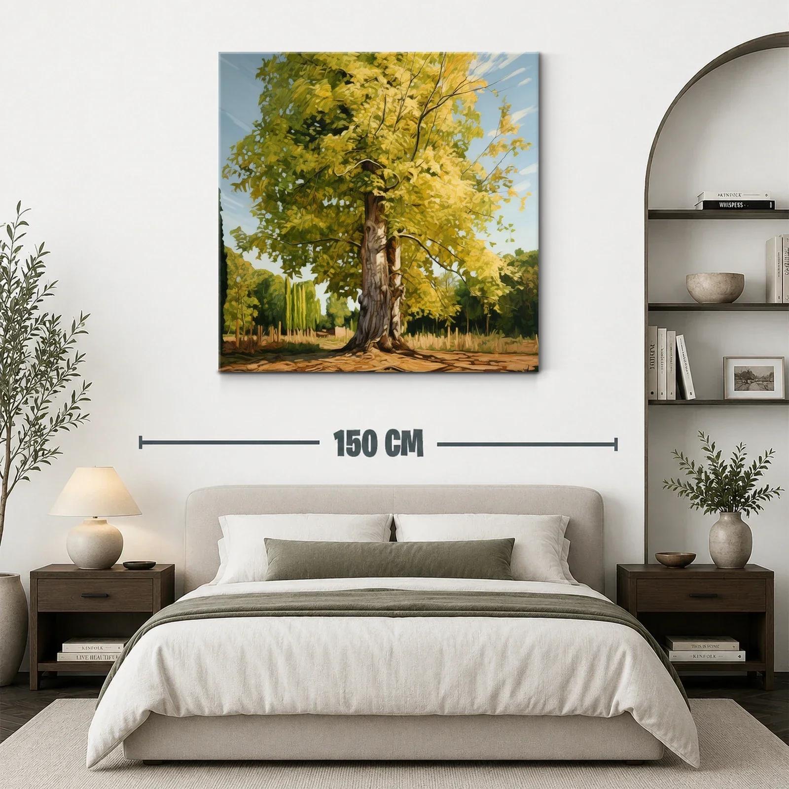 Árbol luminoso en paisaje campestre en tonos otoñales — miniatura 3