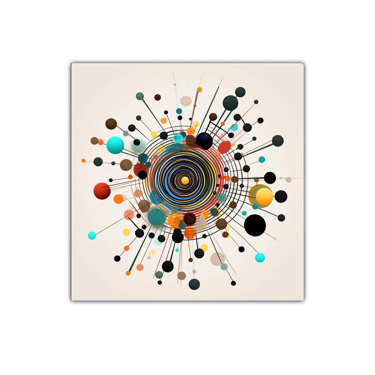 Composición abstracta con círculos y líneas en vibrantes colores — miniatura 1