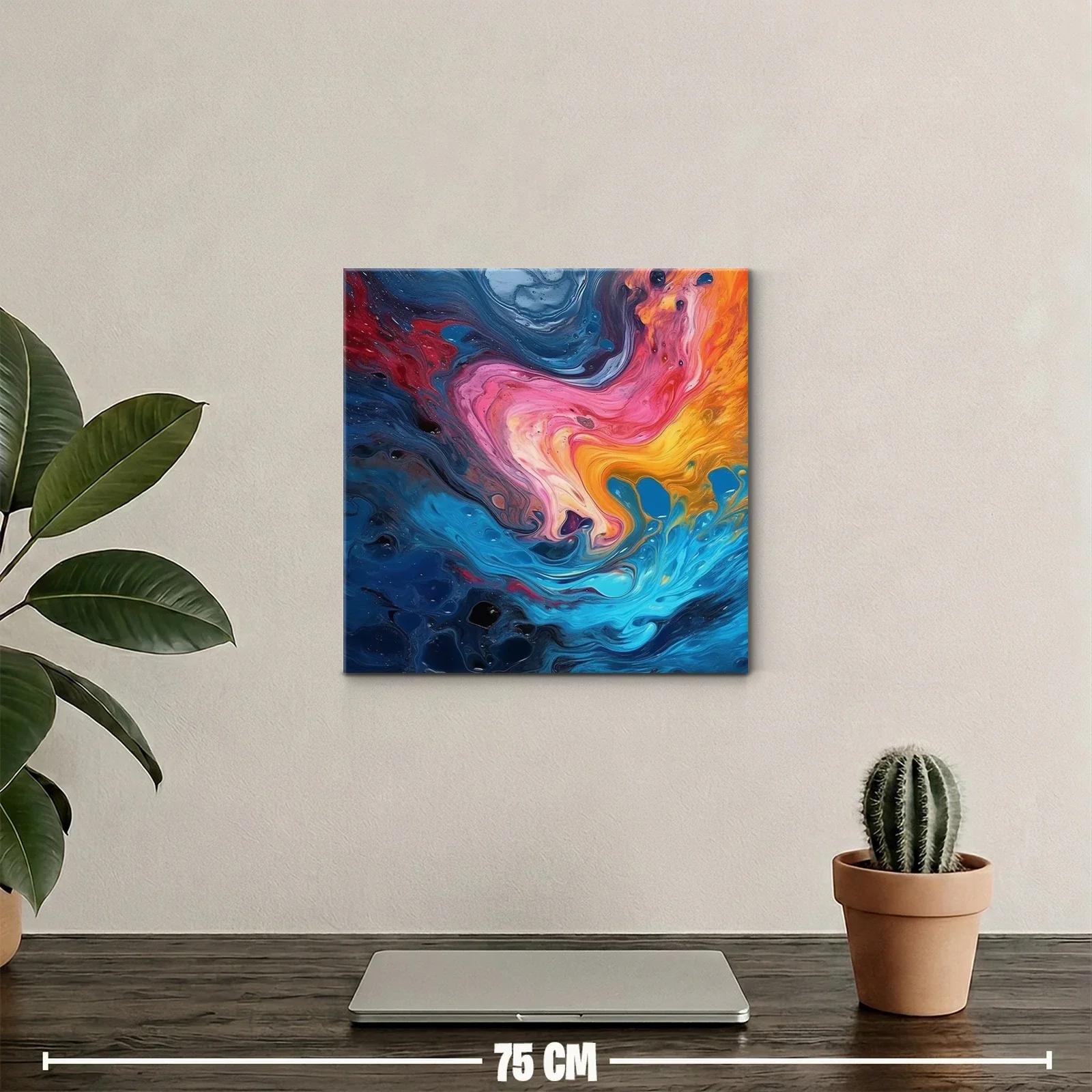 Composición abstracta en vibrantes tonos azul y naranja — miniatura 2