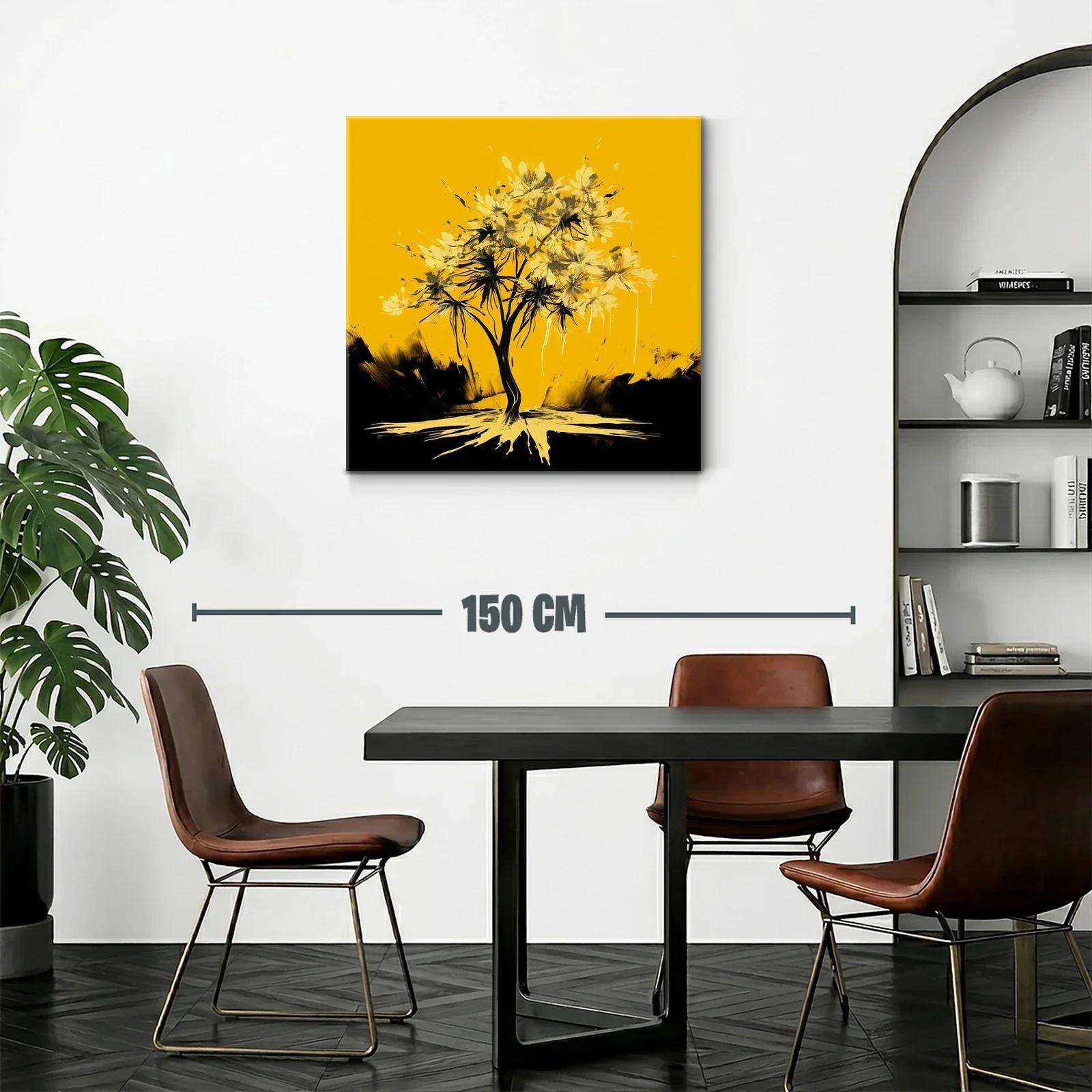 Árbol abstracto con flores amarillas sobre fondo vibrante — miniatura 2
