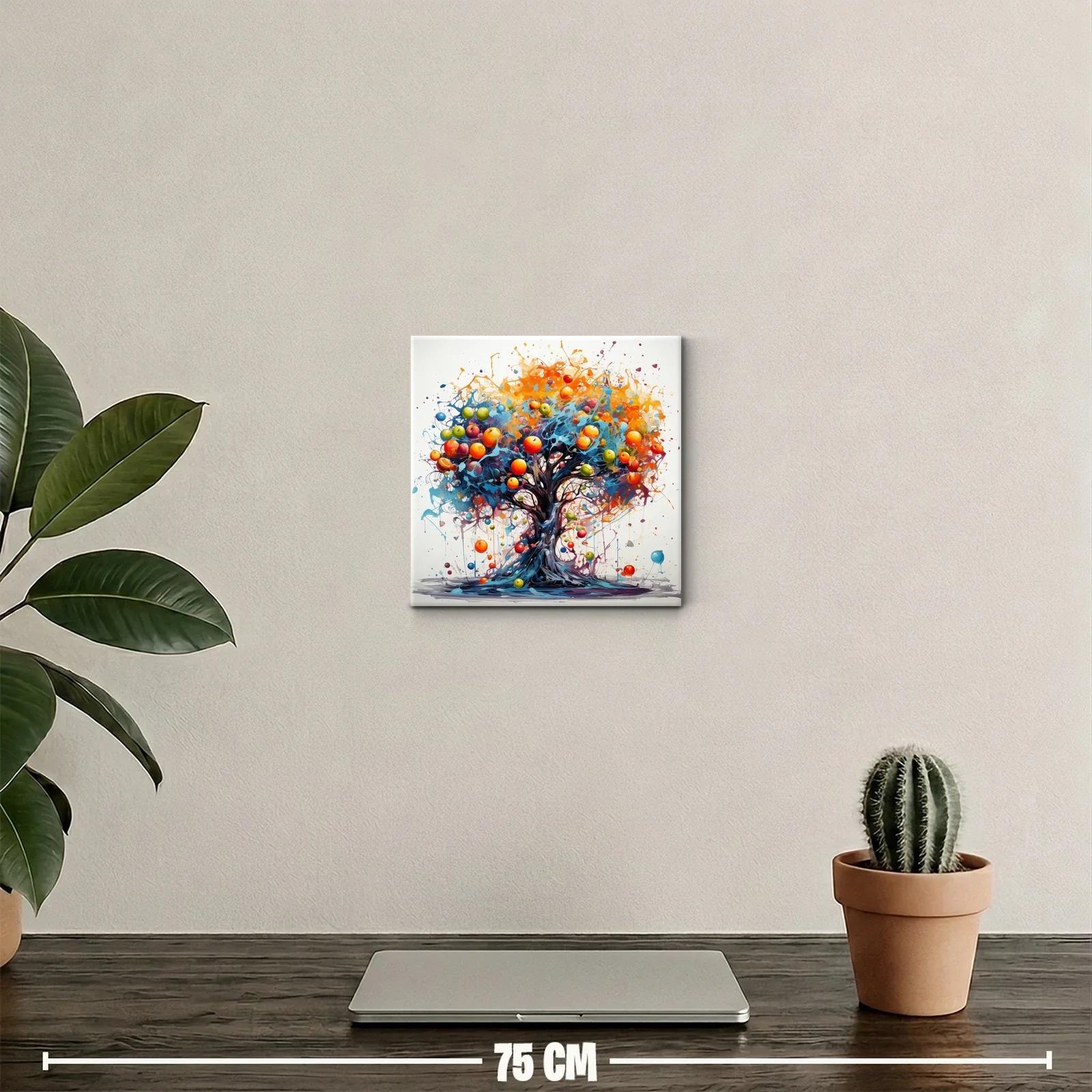 Árbol colorido con frutas vibrantes en fondo blanco — miniatura 2