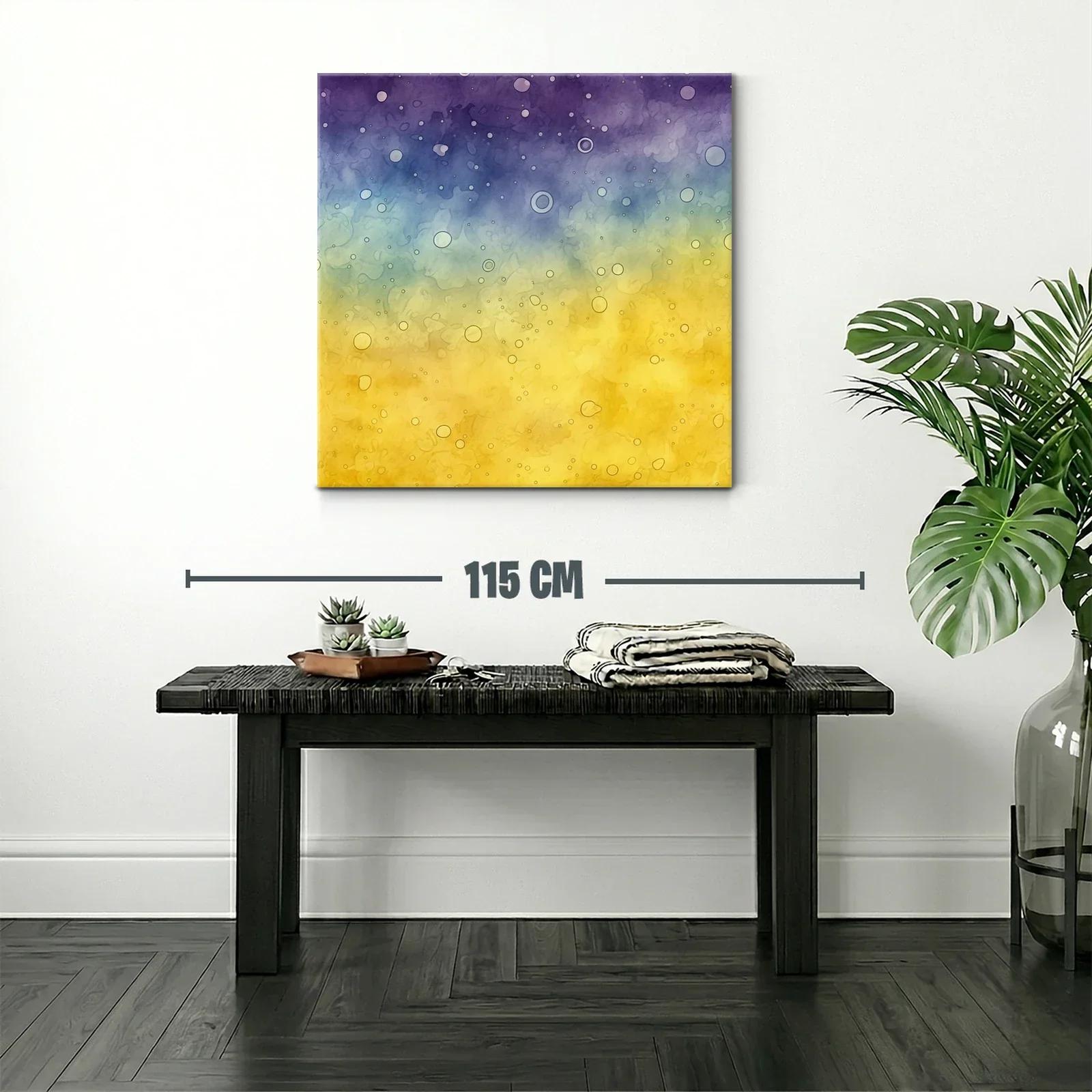 Composición abstracta en tonos morado azul y amarillo — miniatura 2