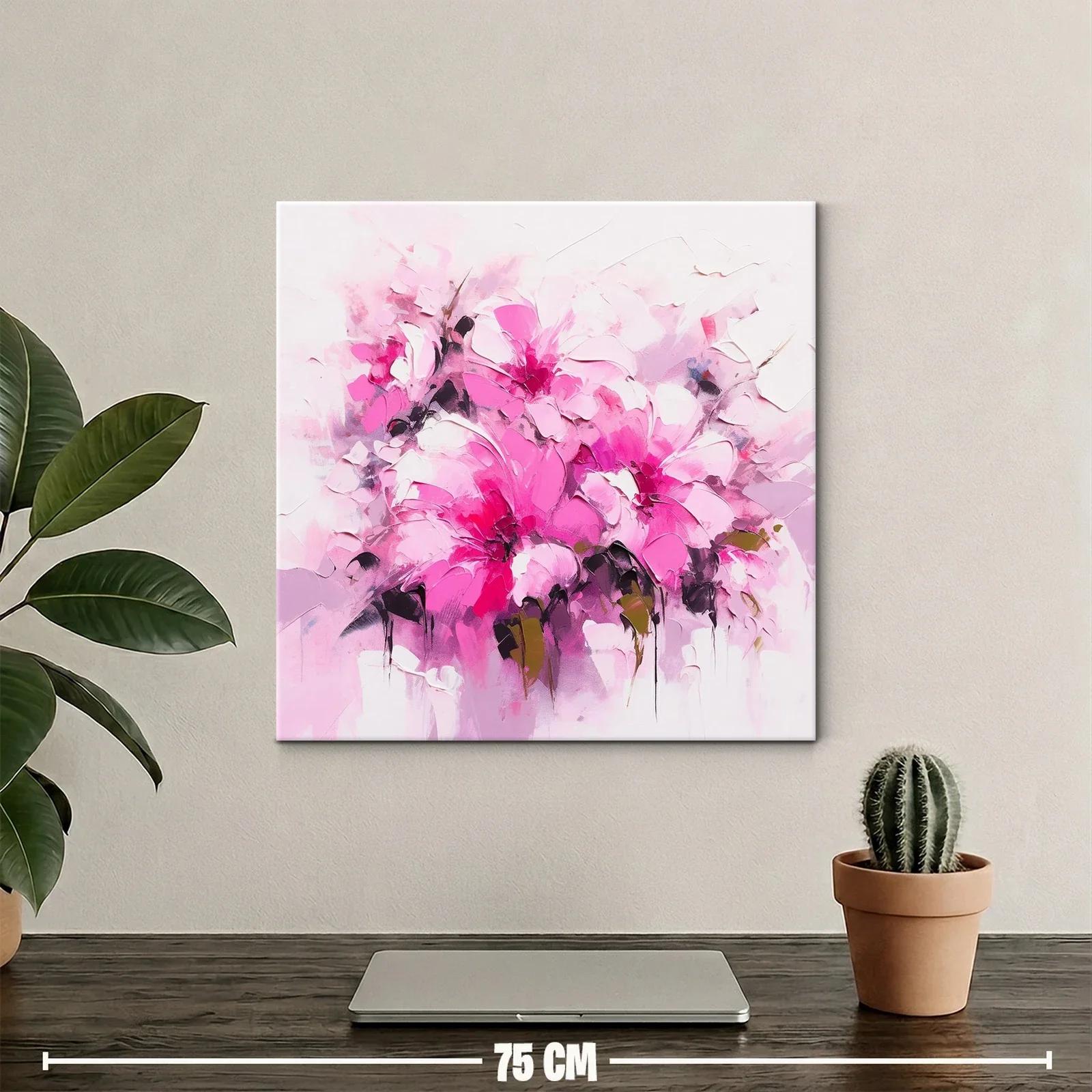 Cuadro flores rosas abstracción vibrante y elegante — miniatura 2