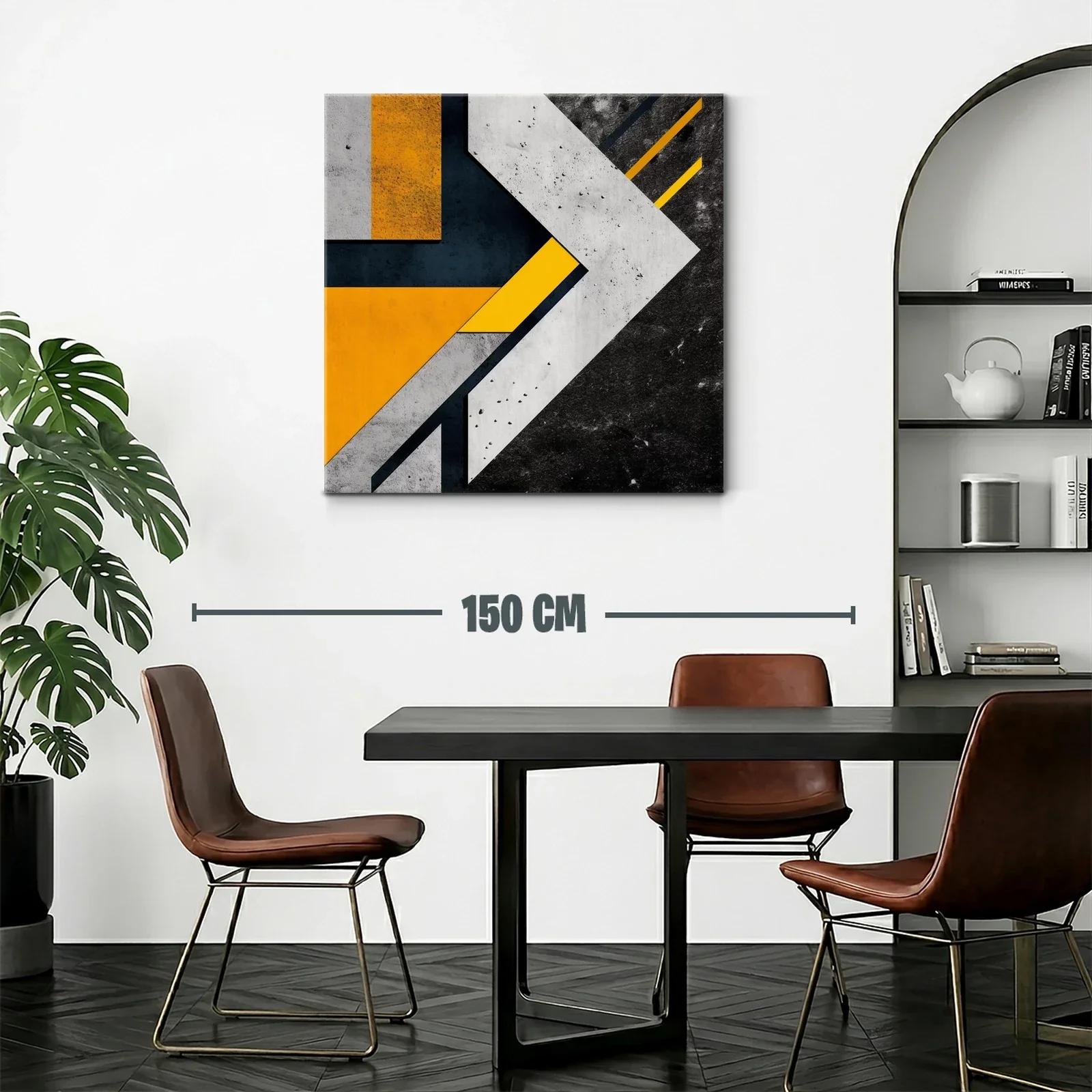 Composición geométrica con tonos amarillos y negros — miniatura 2