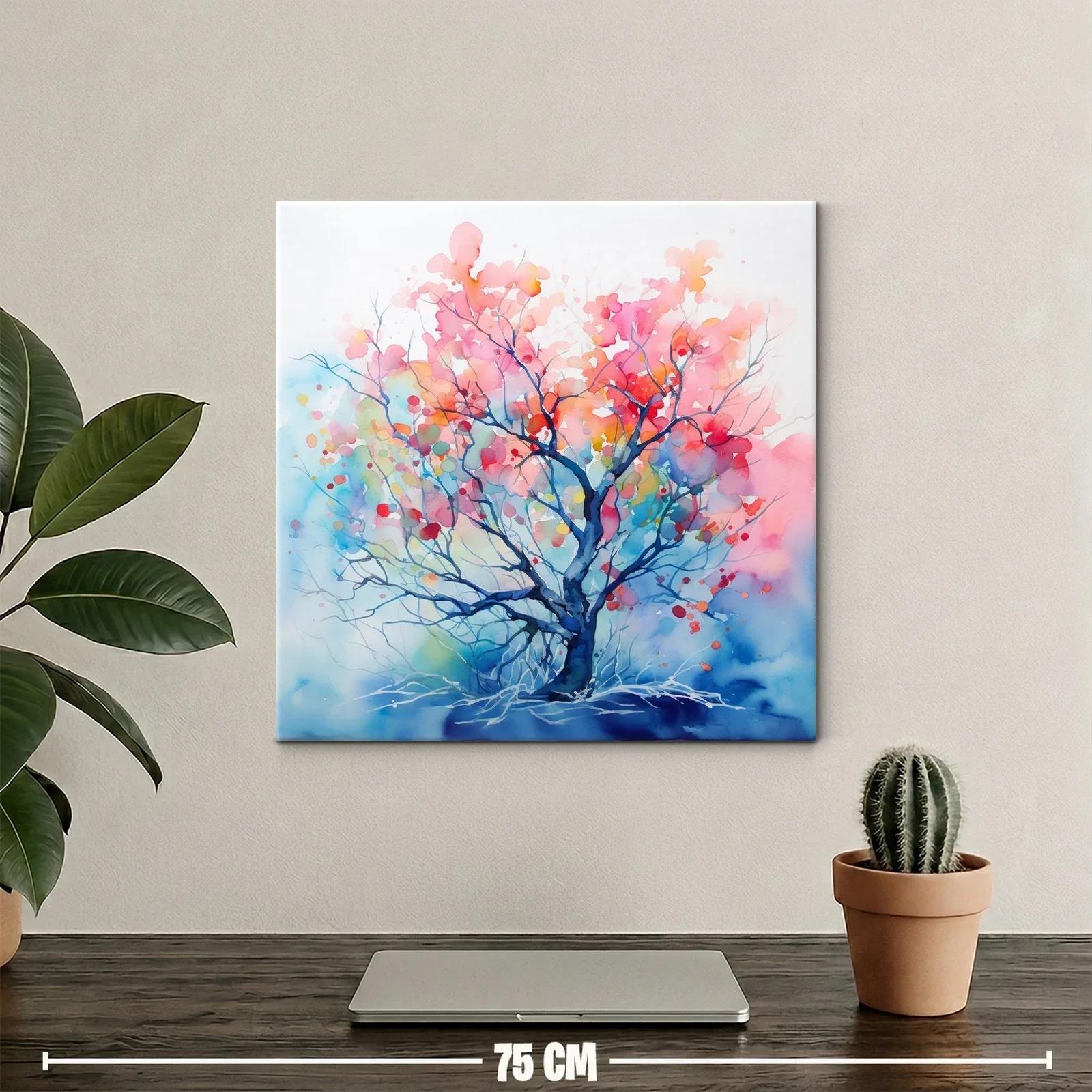 Árbol abstracto en tonos cálidos y fríos vibrantes — miniatura 2