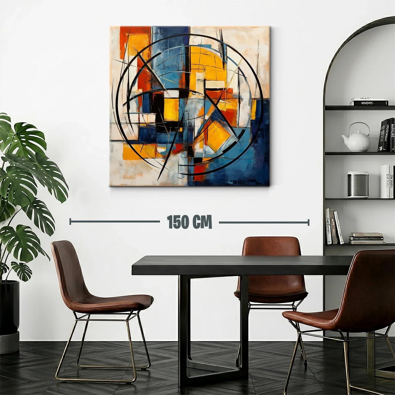 Composición abstracta en tonos cálidos y fríos equilibrados — miniatura 2