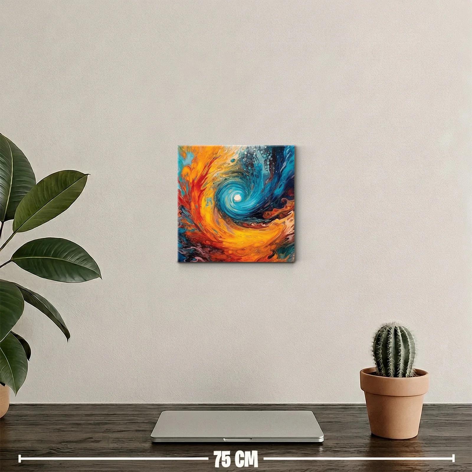 Cuadro abstracto con remolino vibrante de colores intensos — miniatura 2