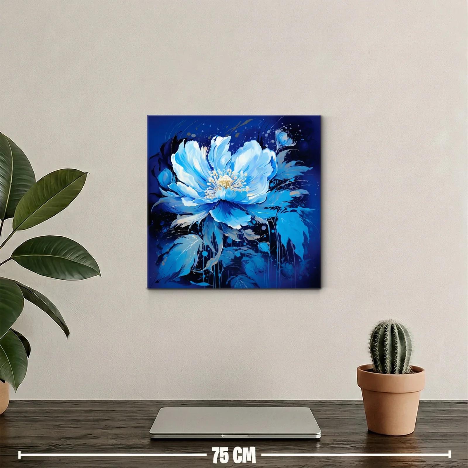 Flor azul vibrante con detalles delicados y fondo profundo — miniatura 2