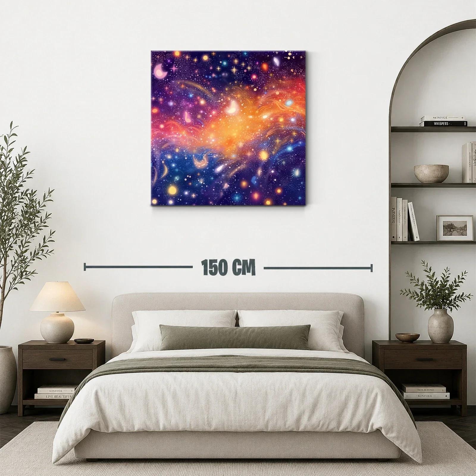 Cuadro Universo Abstracto con Estrellas y Luz Vibrante — miniatura 3